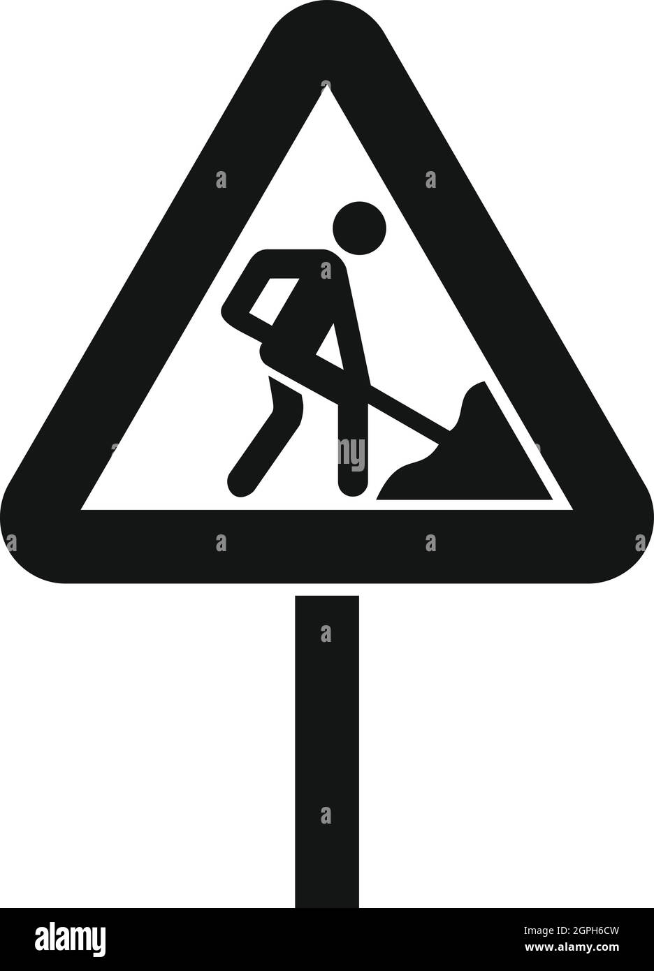 Les travaux routiers, le style simple icône de signe Illustration de Vecteur