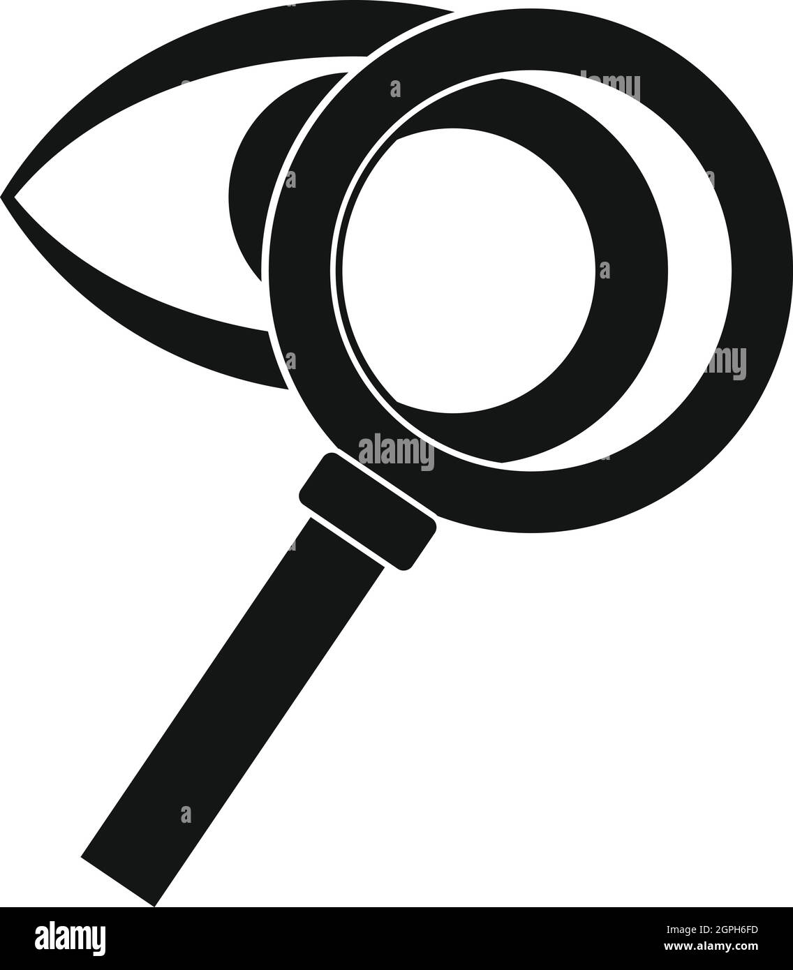 Loupe avec icône de l'oeil, le style simple Illustration de Vecteur