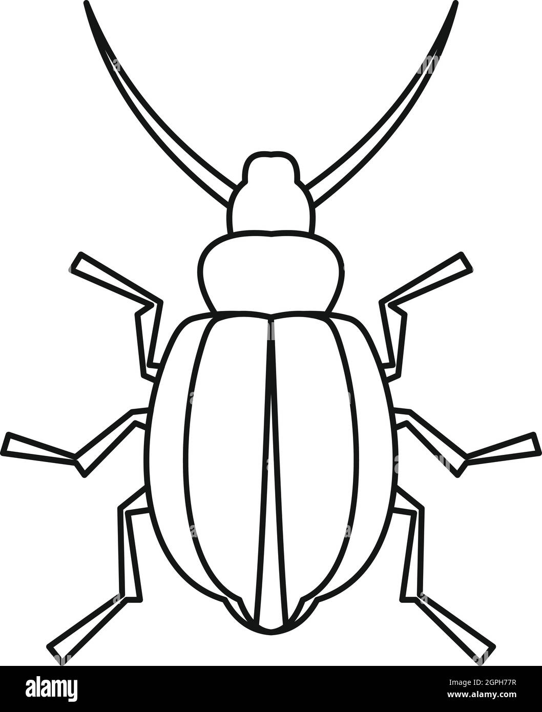 Insecte coléoptère, icône de style contour Illustration de Vecteur