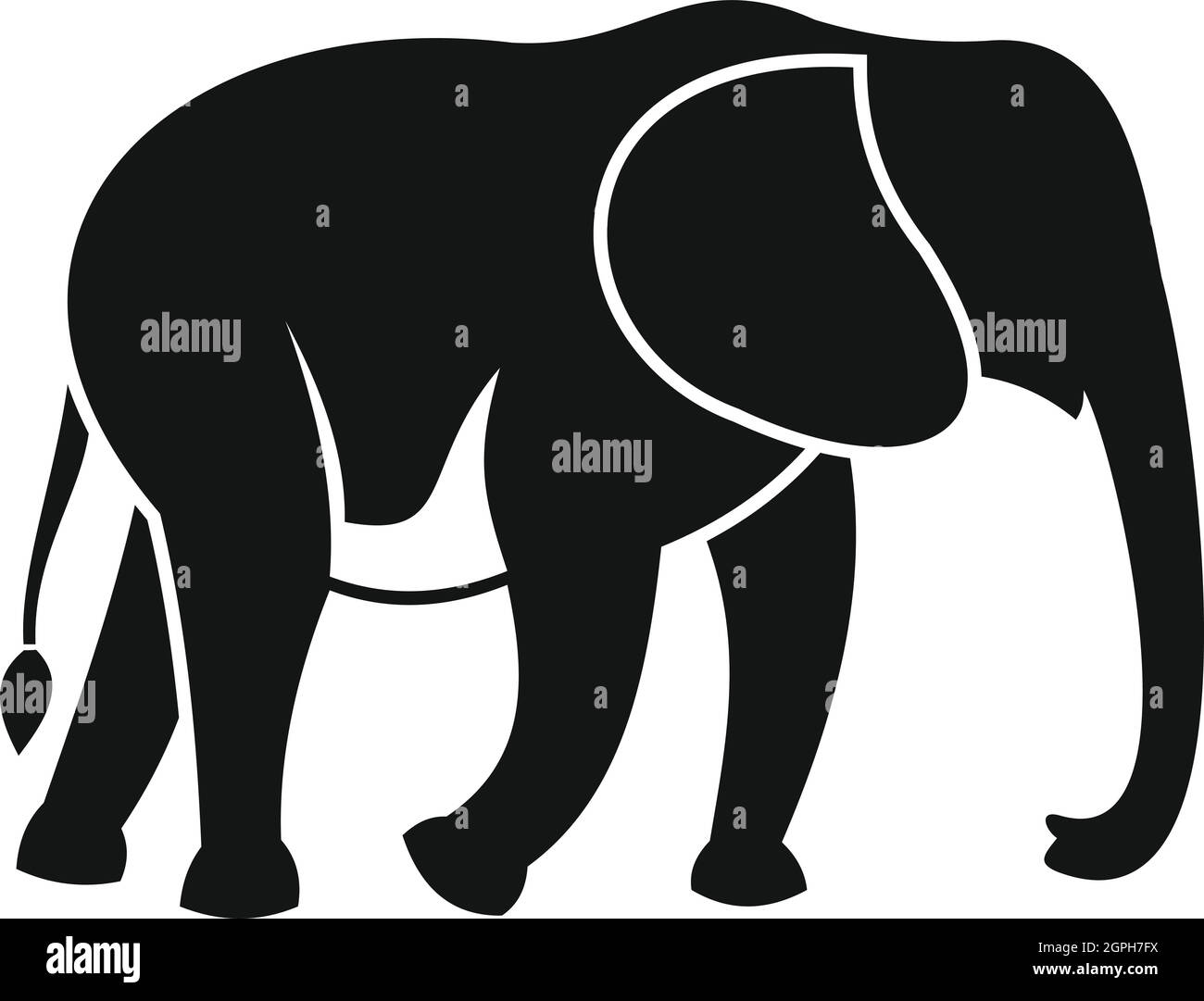 L'icône de l'éléphant sauvage, le style simple Illustration de Vecteur