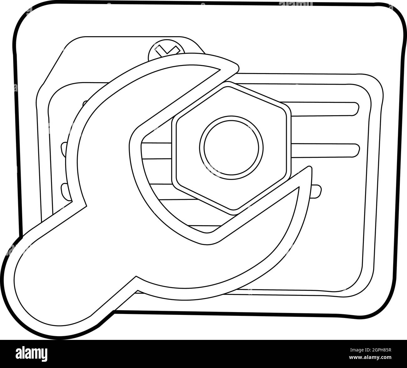 Icône de clé, style contour Illustration de Vecteur