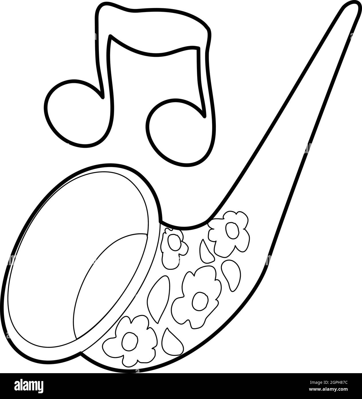 Icône style du contour, Saxophone Illustration de Vecteur