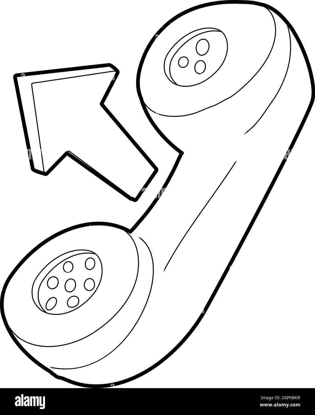 Style du contour, l'icône du combiné Illustration de Vecteur