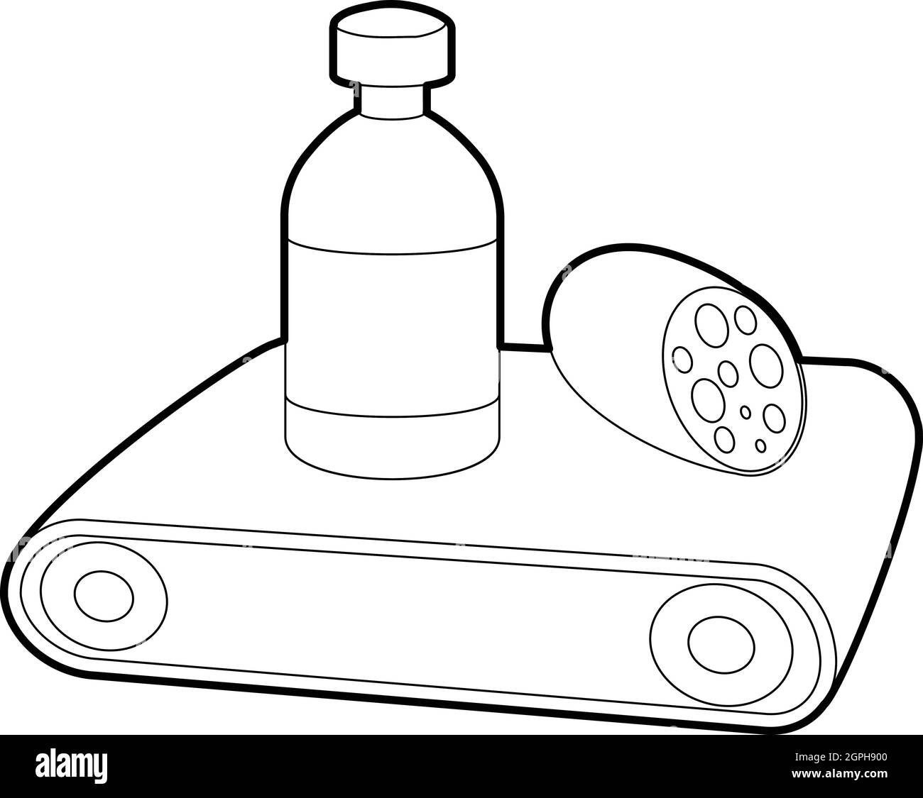 Convoyeur à bande, l'icône de style contour Illustration de Vecteur