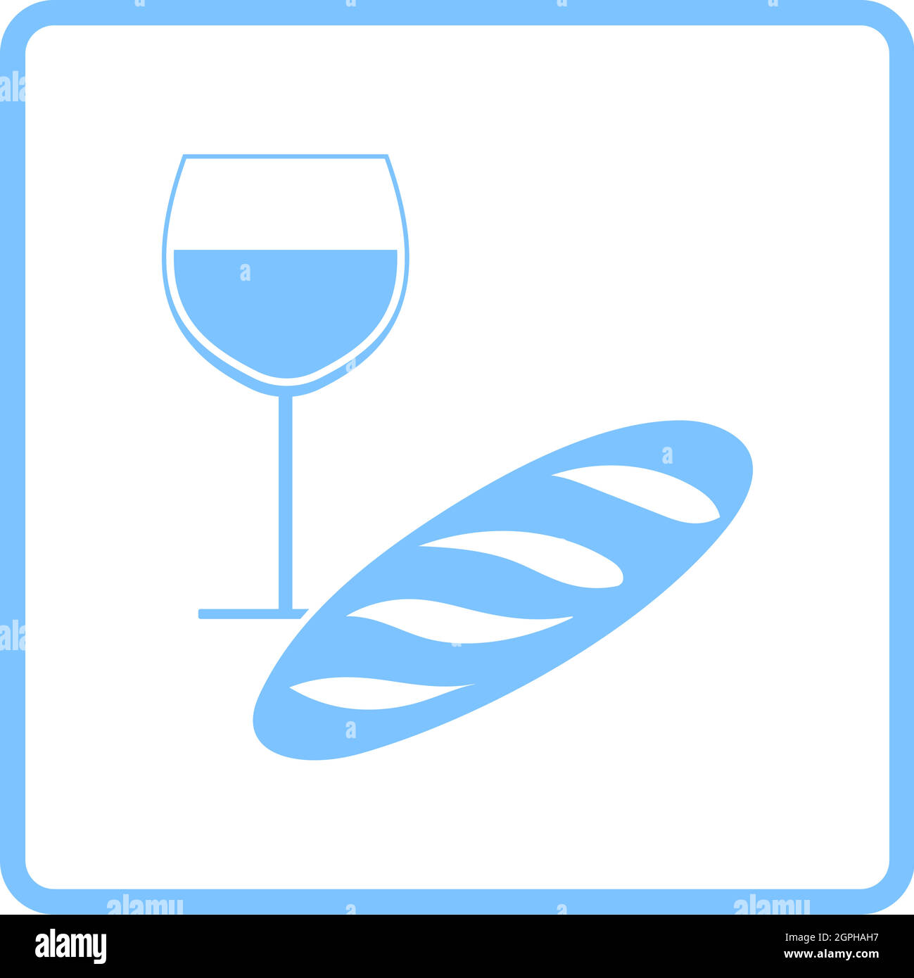 Icône du vin et du pain de Pâques Illustration de Vecteur