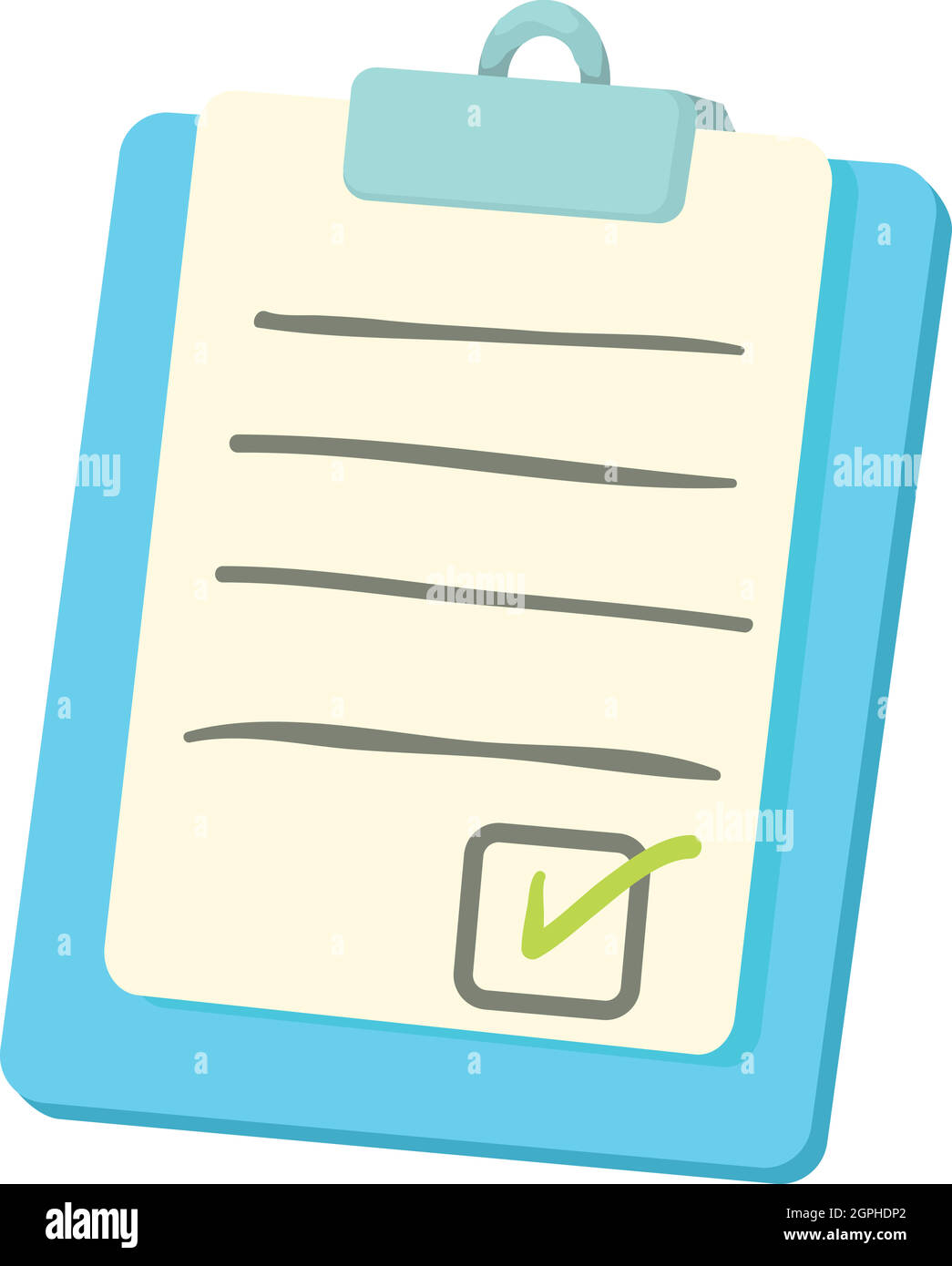 Liste de vérification sur un presse-papiers, l'icône de style cartoon Illustration de Vecteur