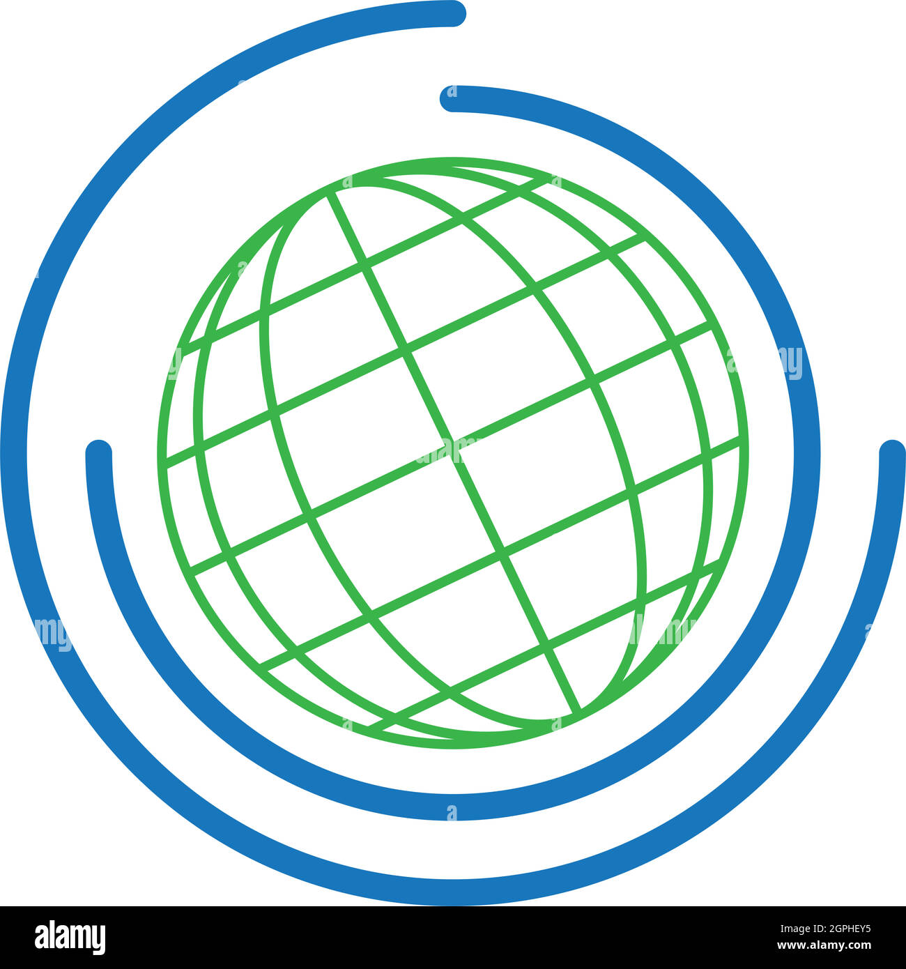 Globe, terre et cercles, globe terrestre, recyclage, logo, icône Illustration de Vecteur