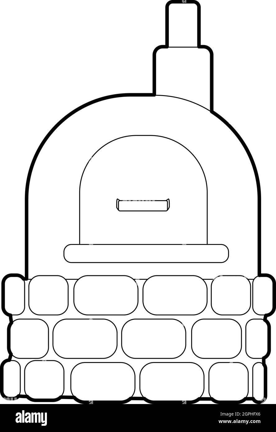 Icône style du contour, four Illustration de Vecteur