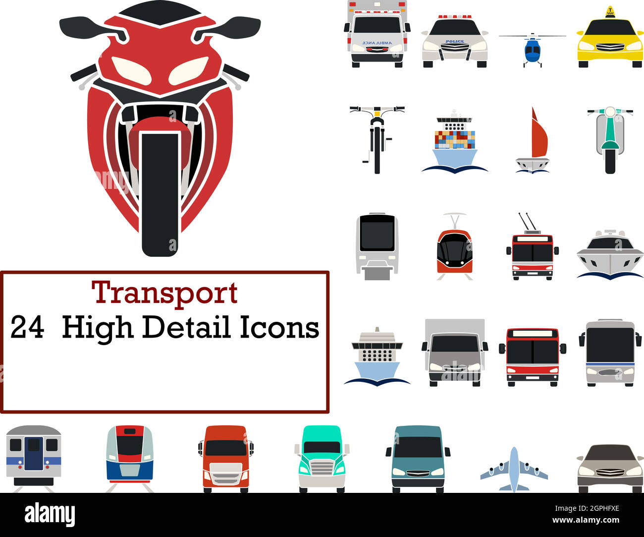 Ensemble d'icônes de transport Illustration de Vecteur