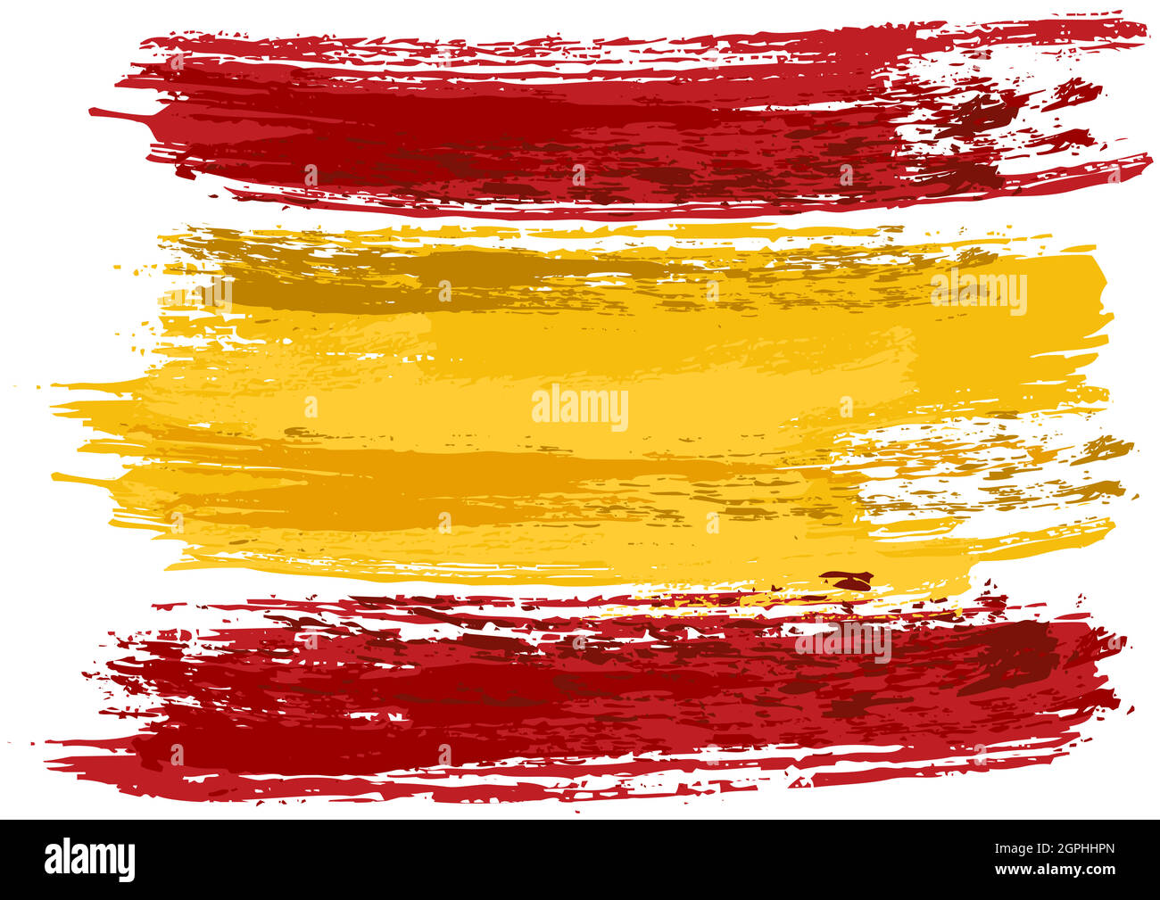 Drapeau d'Espagne peint avec une brosse Illustration de Vecteur