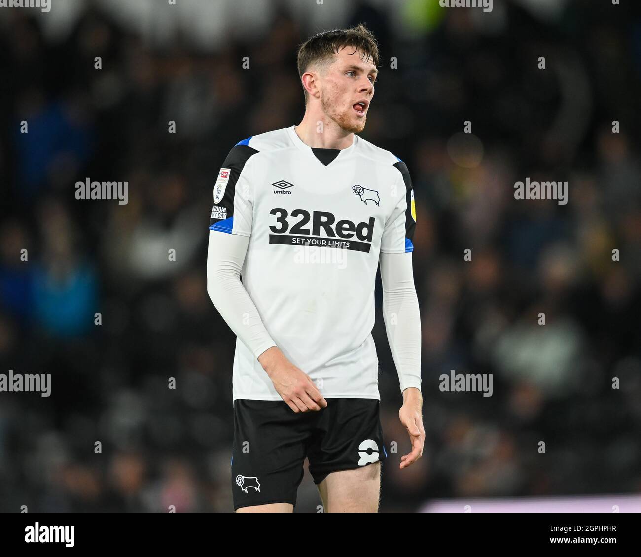 Max Bird #8 de Derby County pendant le match à, le 9/29/2021. (Photo de Craig Thomas/News Images/Sipa USA) crédit: SIPA USA/Alay Live News Banque D'Images