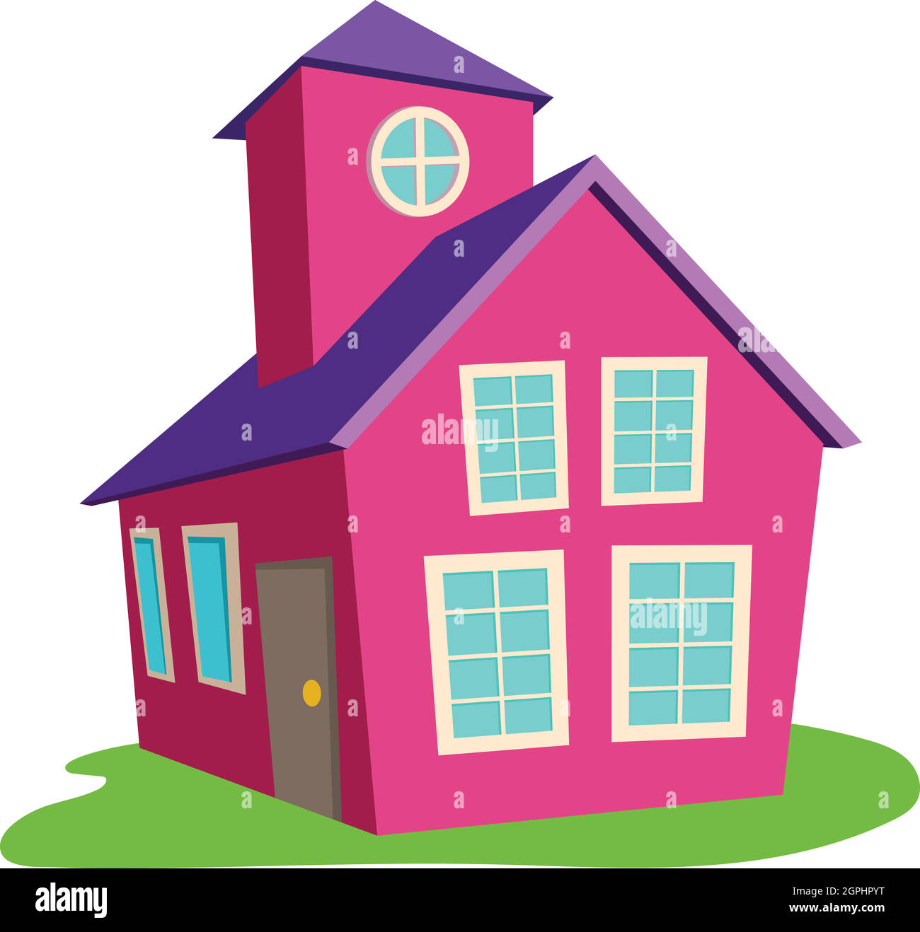 Maisons colorées de style cartoon, icône Illustration de Vecteur