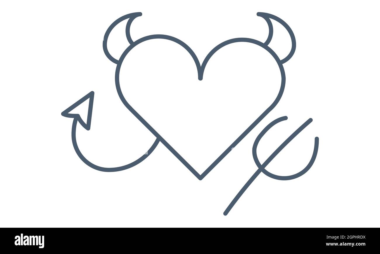 Icône coeur mal simple romance élément valentine image vecteur Illustration de Vecteur