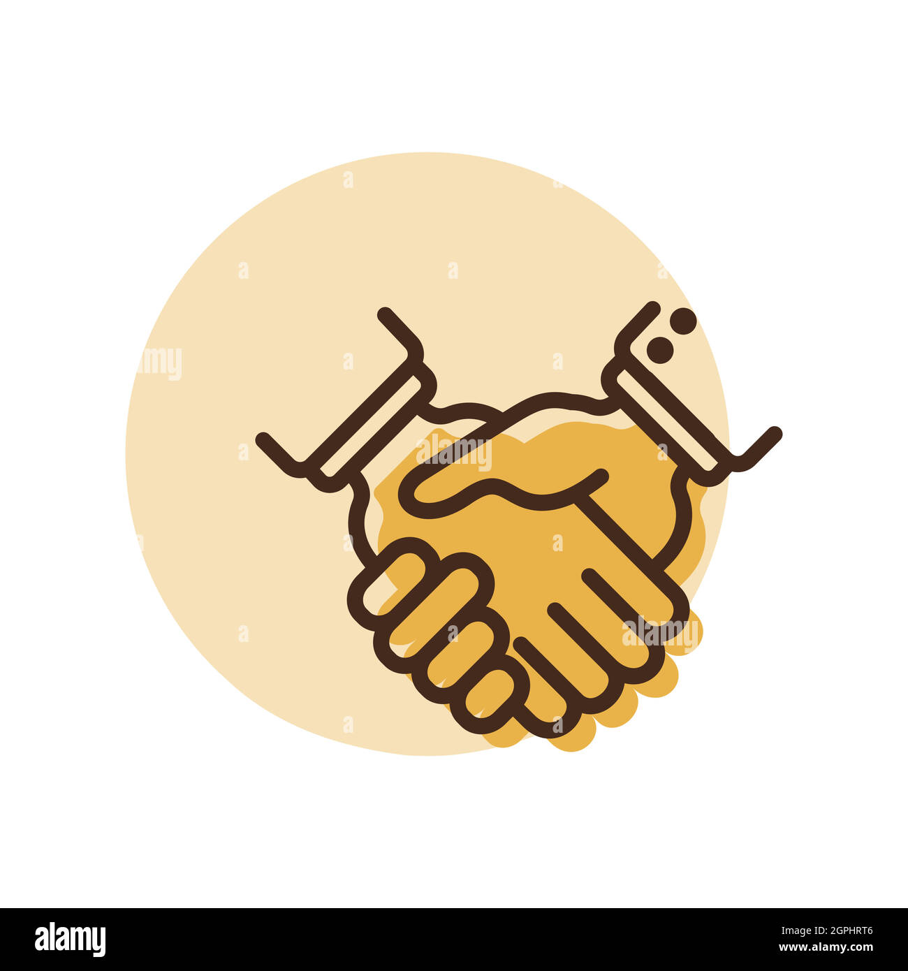 Poignée de main d'entreprise, icône de contrat Illustration de Vecteur