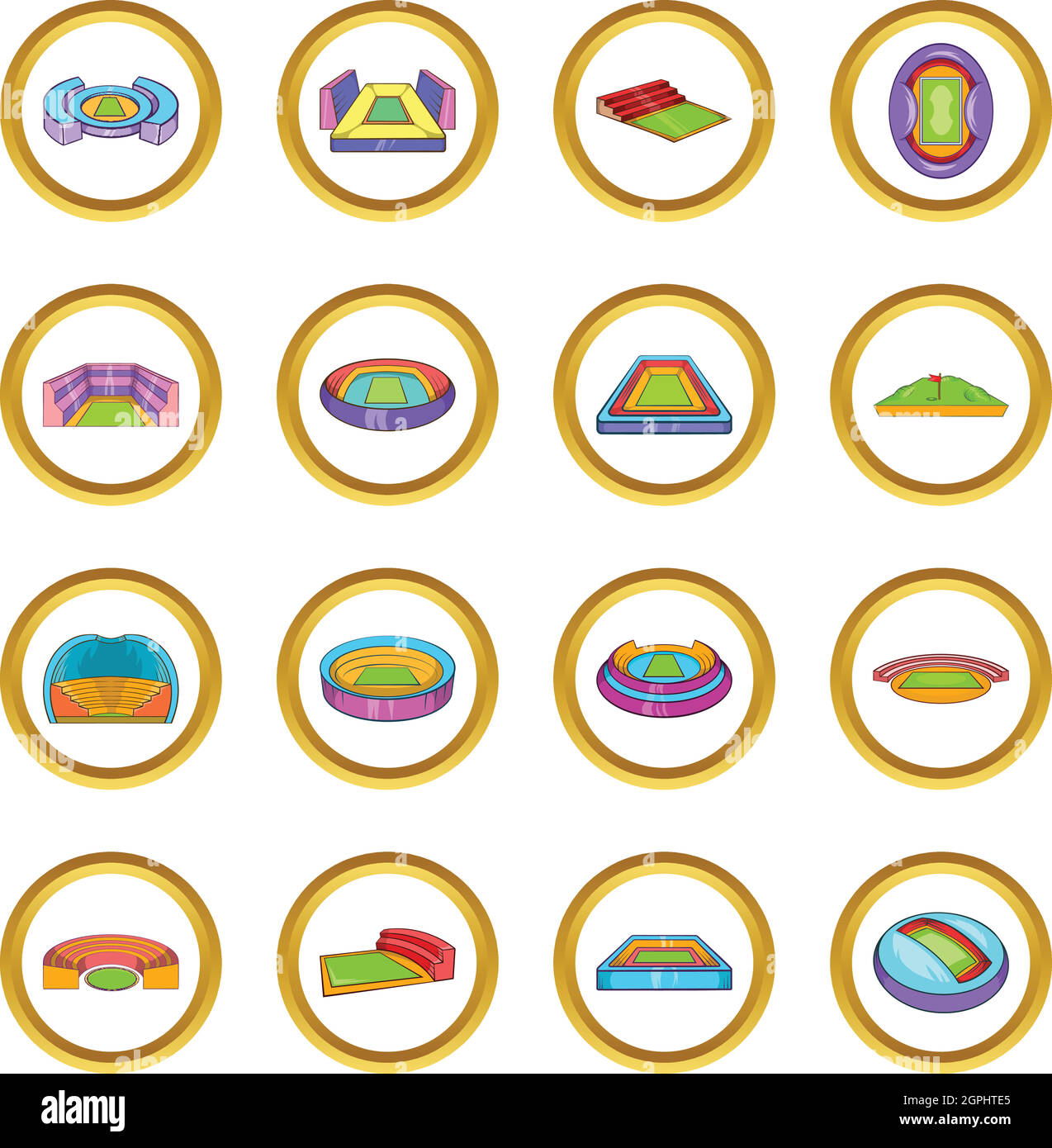 Stadium vector set, cartoon style Illustration de Vecteur