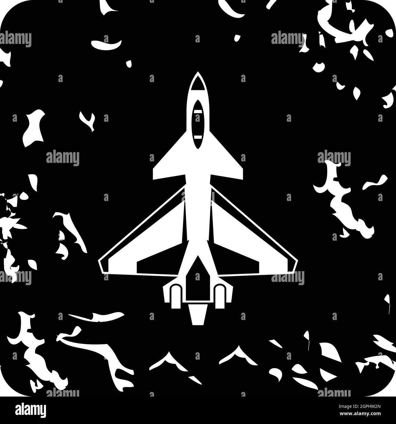 L'icône d'aéronefs militaires, grunge style Illustration de Vecteur
