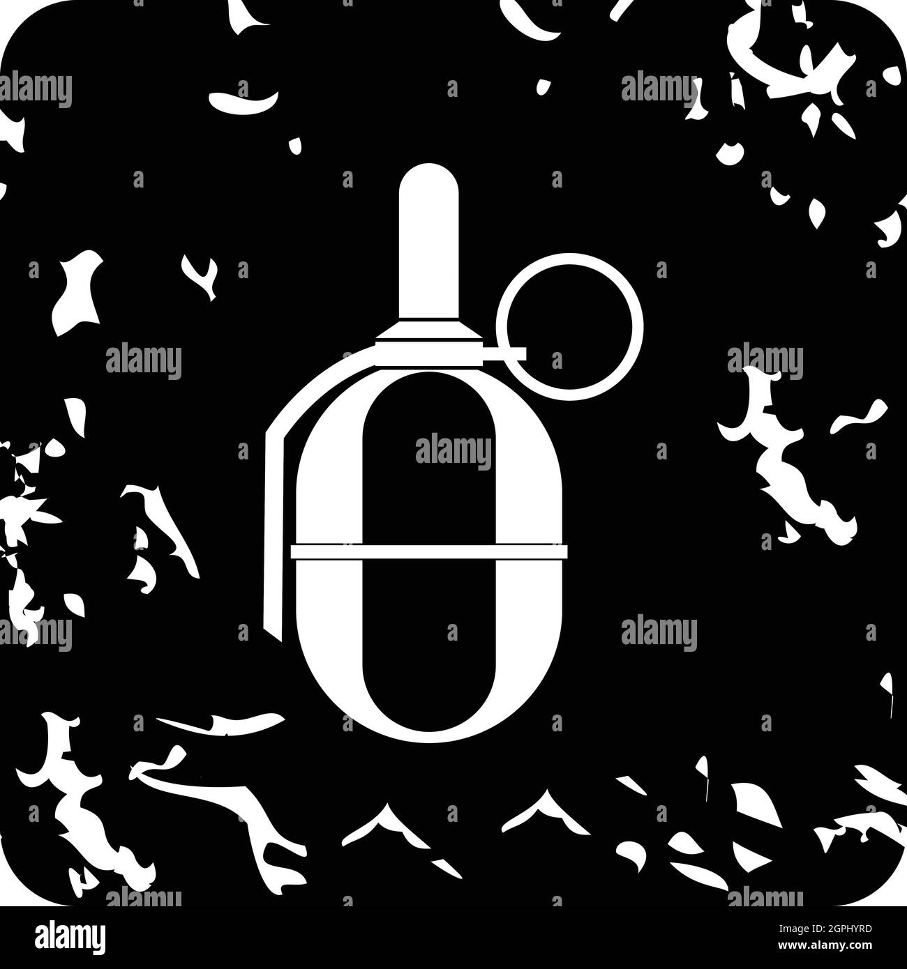 Grenade, l'icône grunge style Illustration de Vecteur
