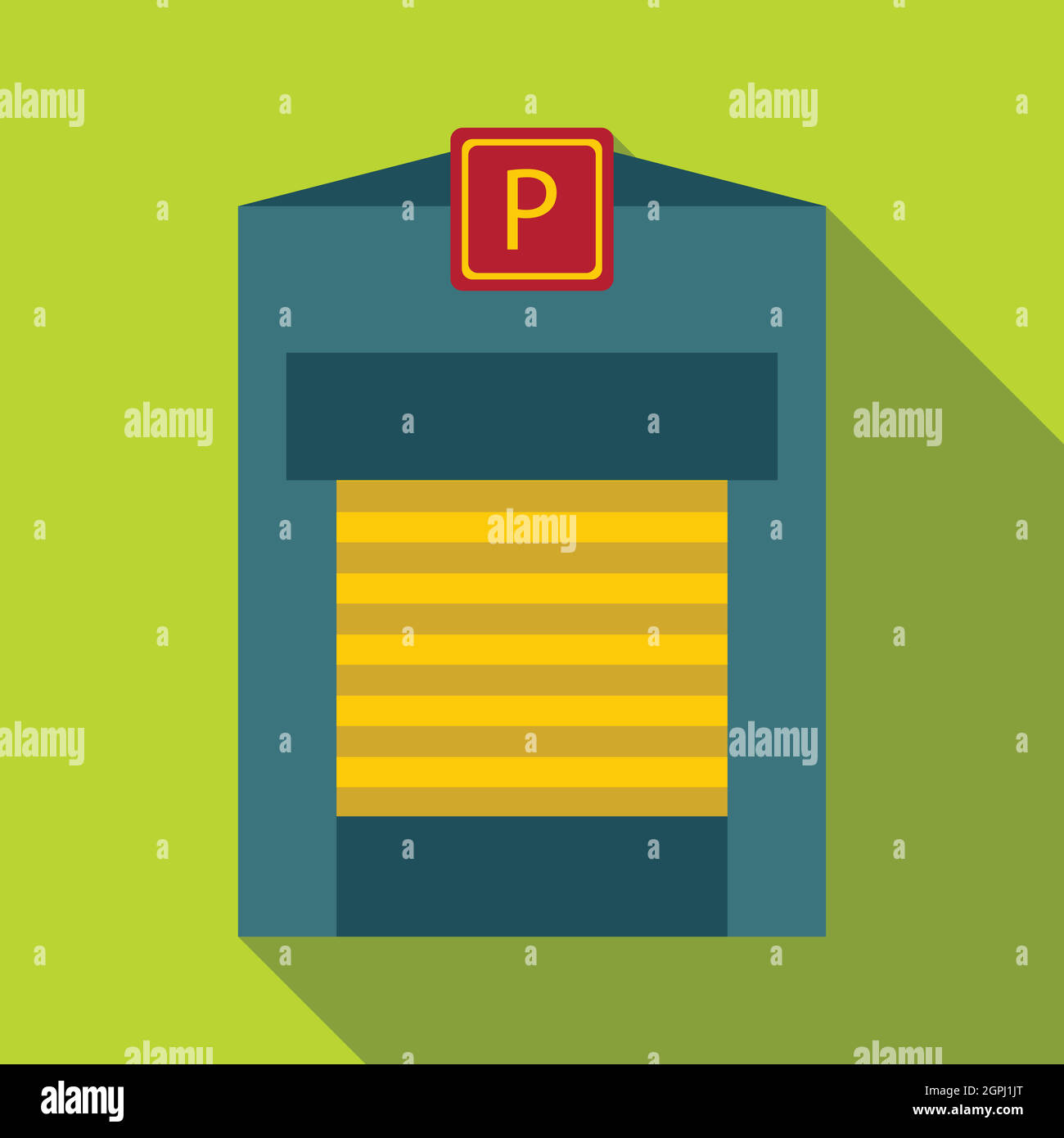 Les portes d'accès à l'icône de style, télévision parking Illustration de Vecteur
