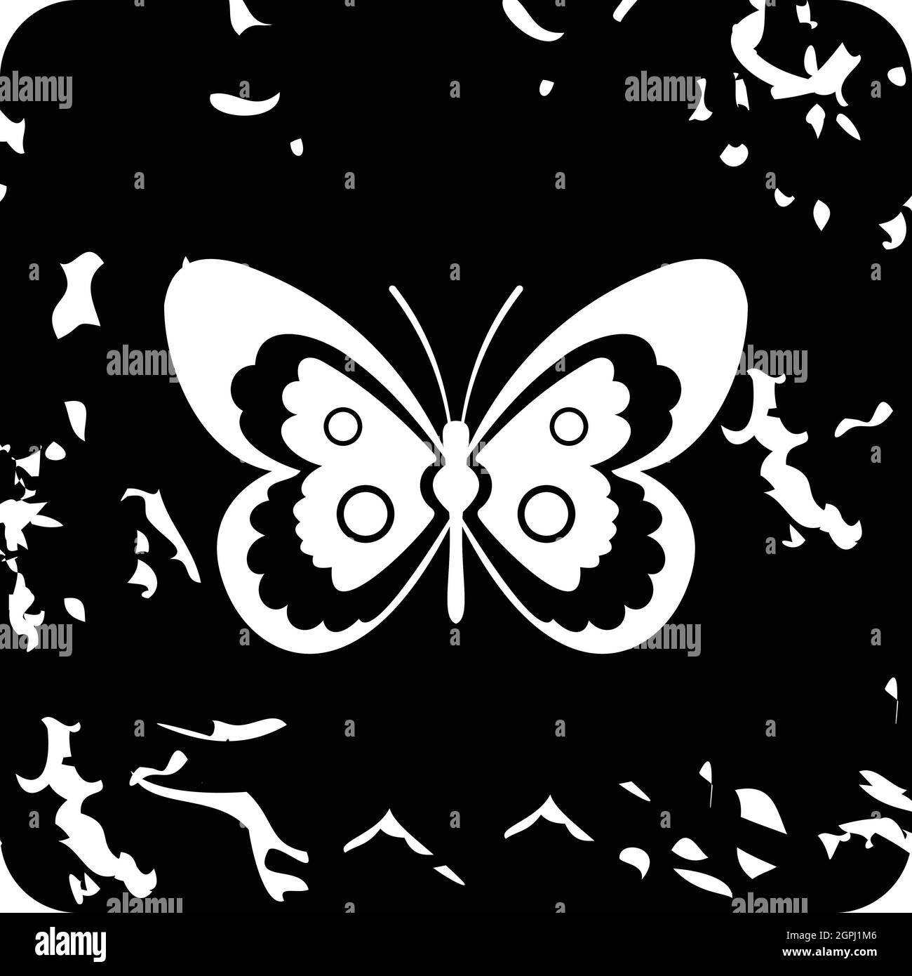 Icône papillon, style grunge Illustration de Vecteur