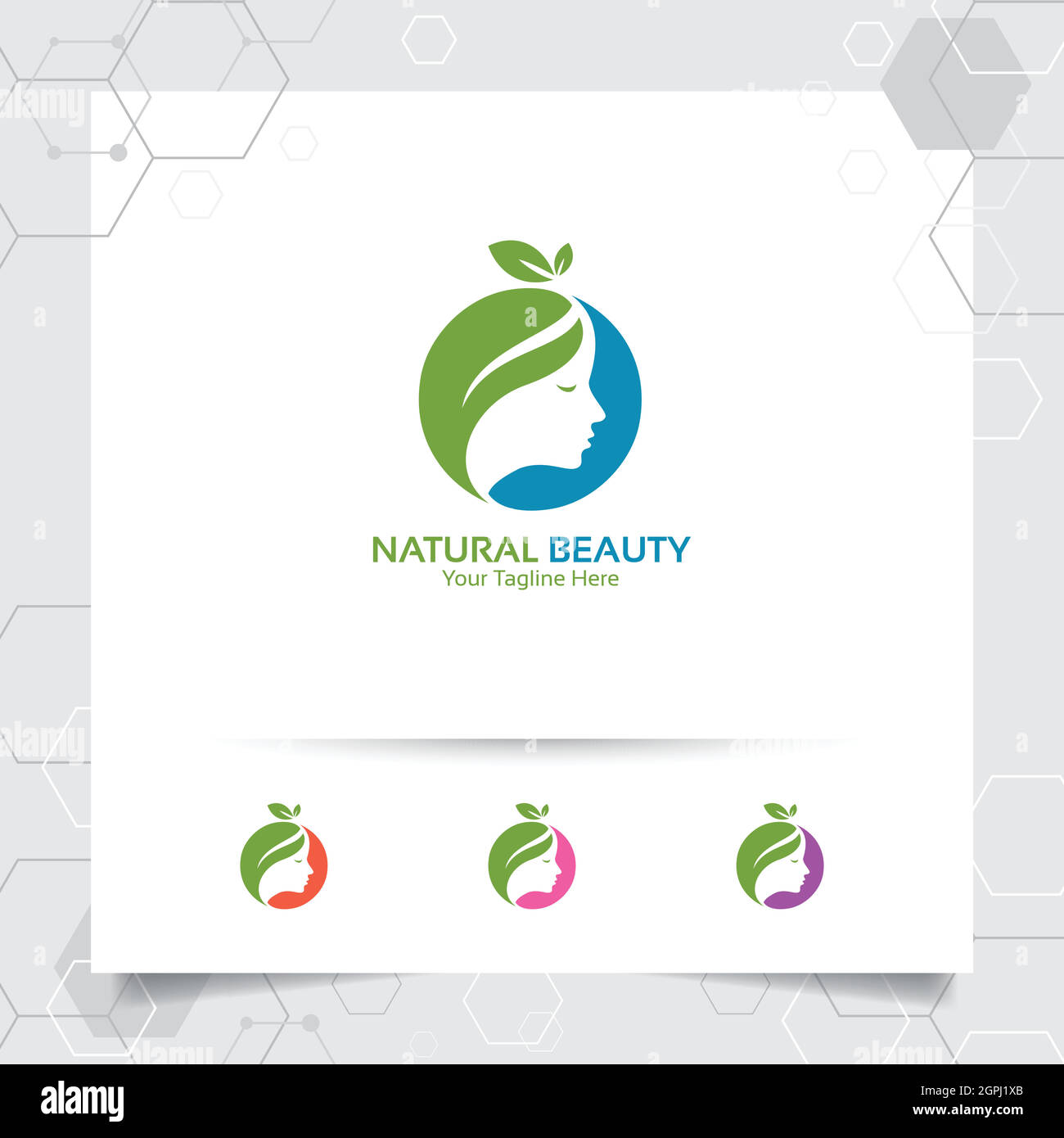 Design vectoriel du logo beauté spa avec concept de nature verte. Logo spa et traitement pour la clinique de beauté de salon. Illustration de Vecteur