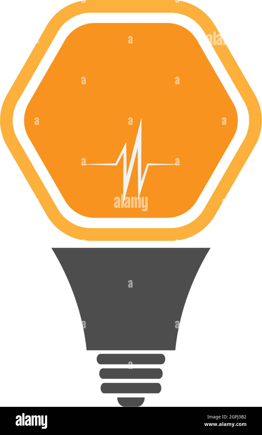 Icône du logo idée de lampe d'ampoule Illustration de Vecteur
