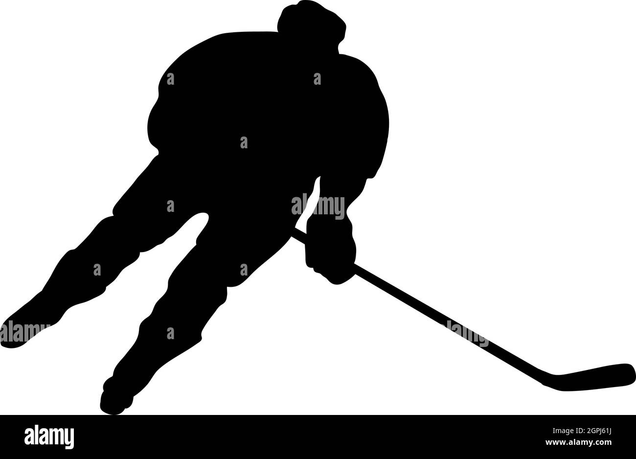 Le joueur de hockey Silhouette Illustration de Vecteur