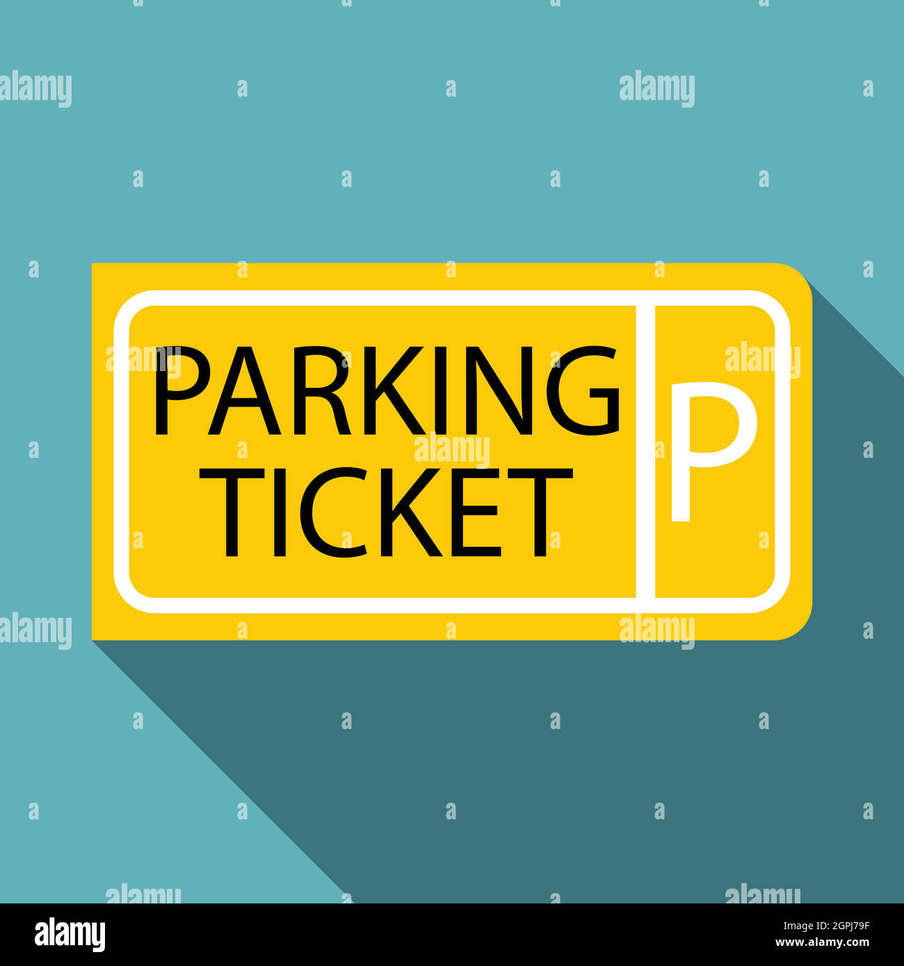 Ticket de parking, l'icône de style plat Illustration de Vecteur