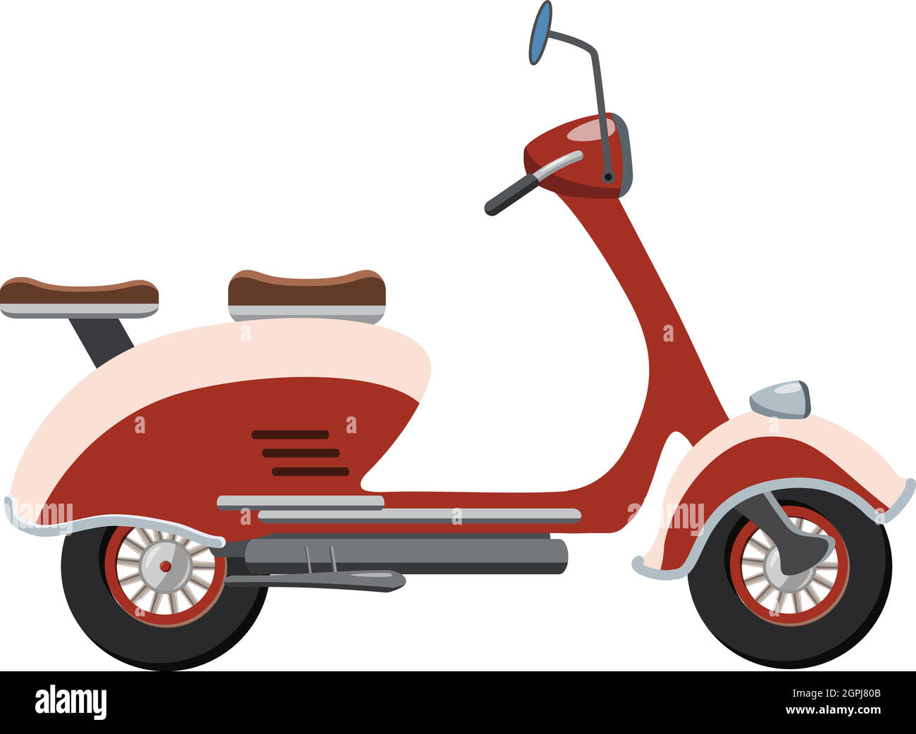 Moto Scooter, icône de style cartoon Illustration de Vecteur