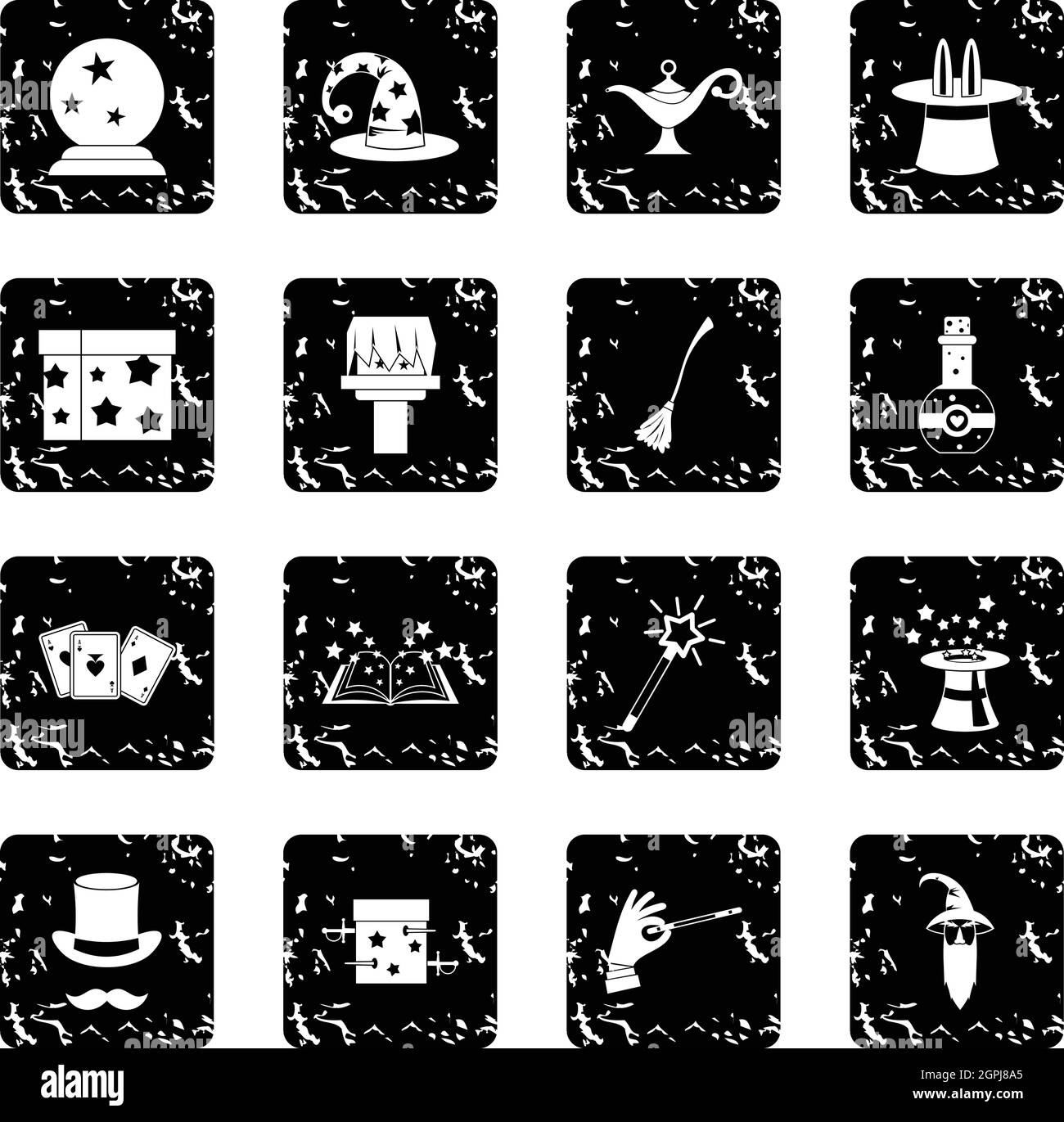 Icons set magique, le style simple Illustration de Vecteur