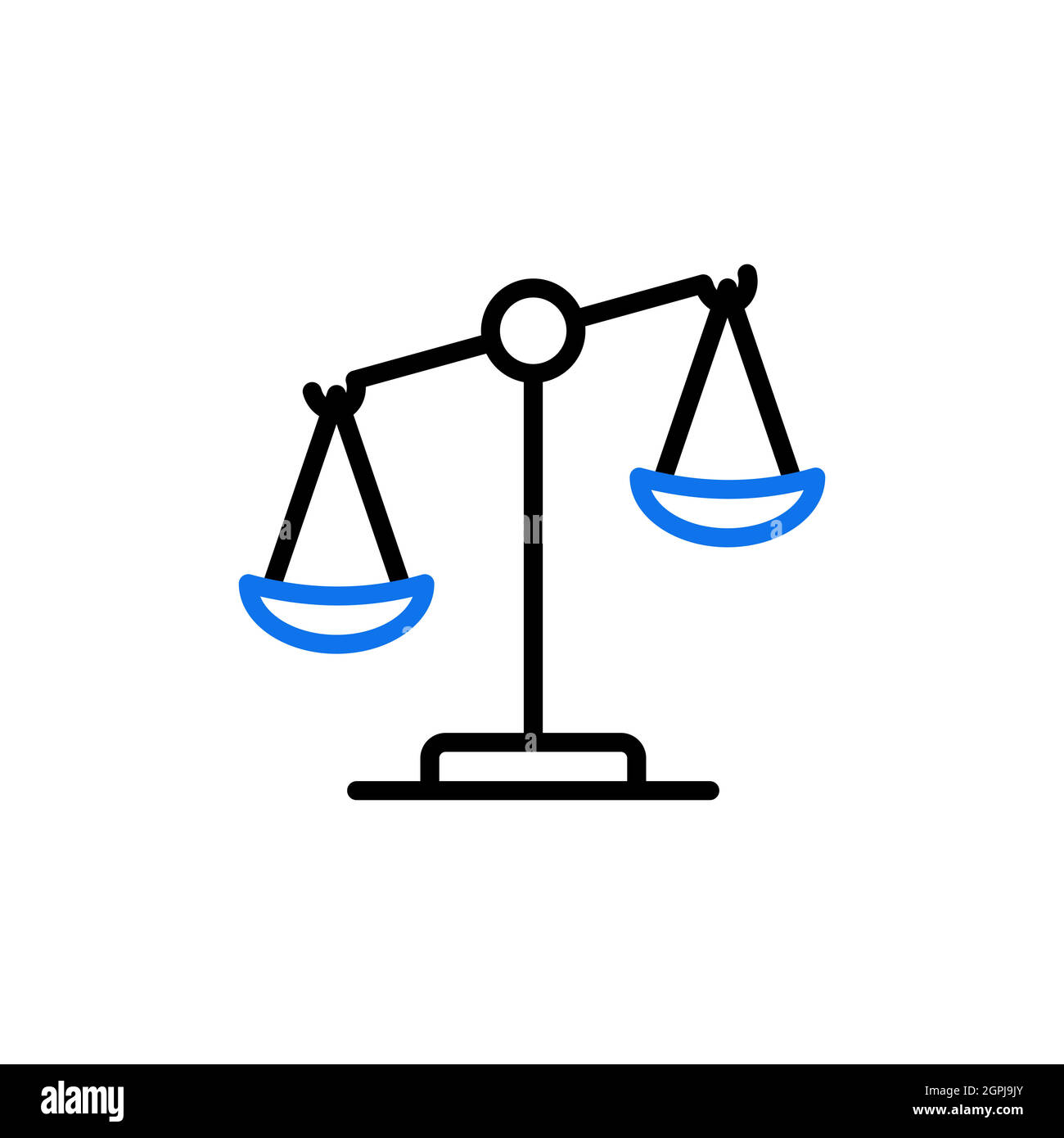 Icône de vecteur d'échelle de loi, icône de contour de justice Illustration de Vecteur