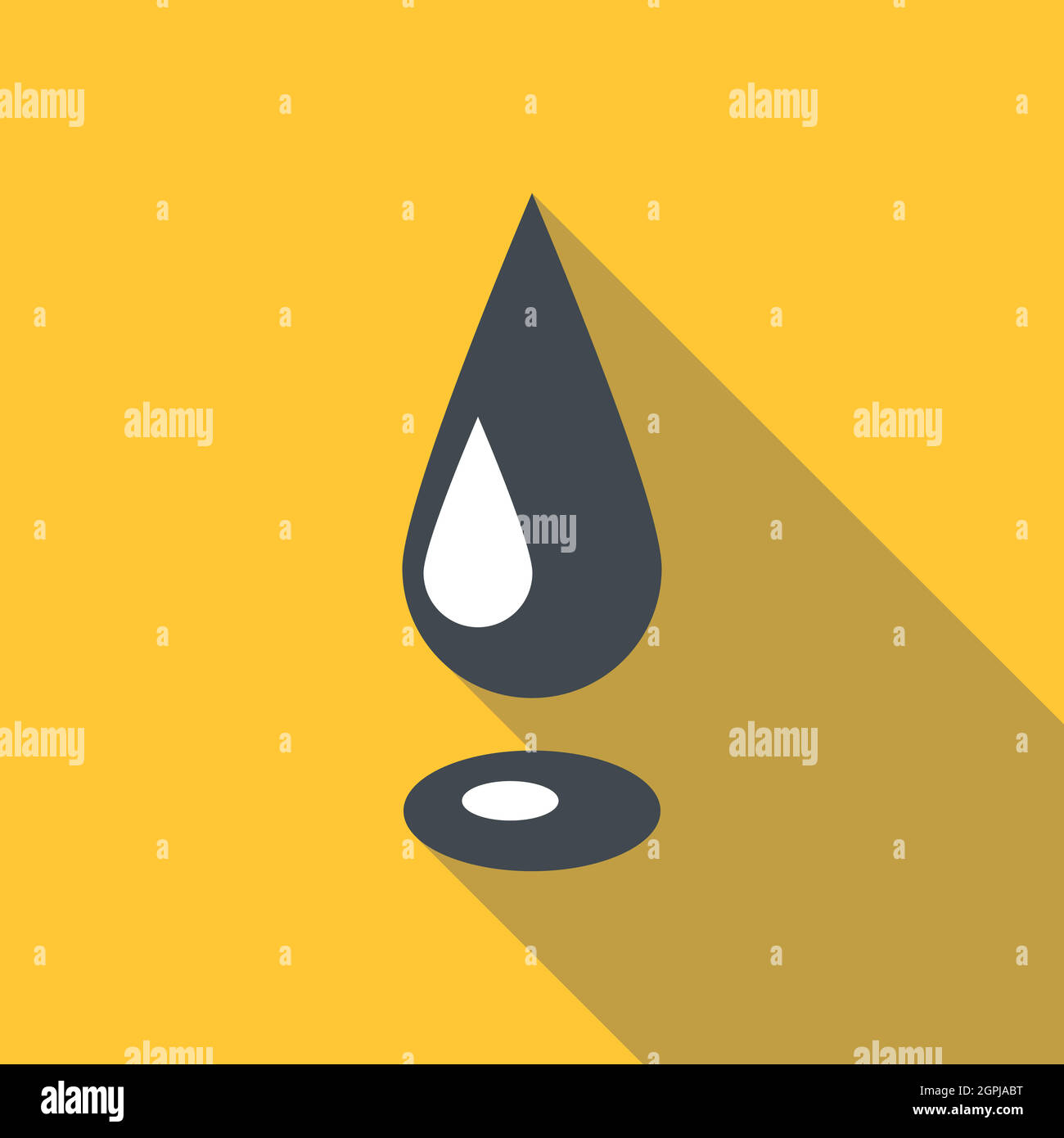 Déposer l'icône d'huile, style plat Illustration de Vecteur