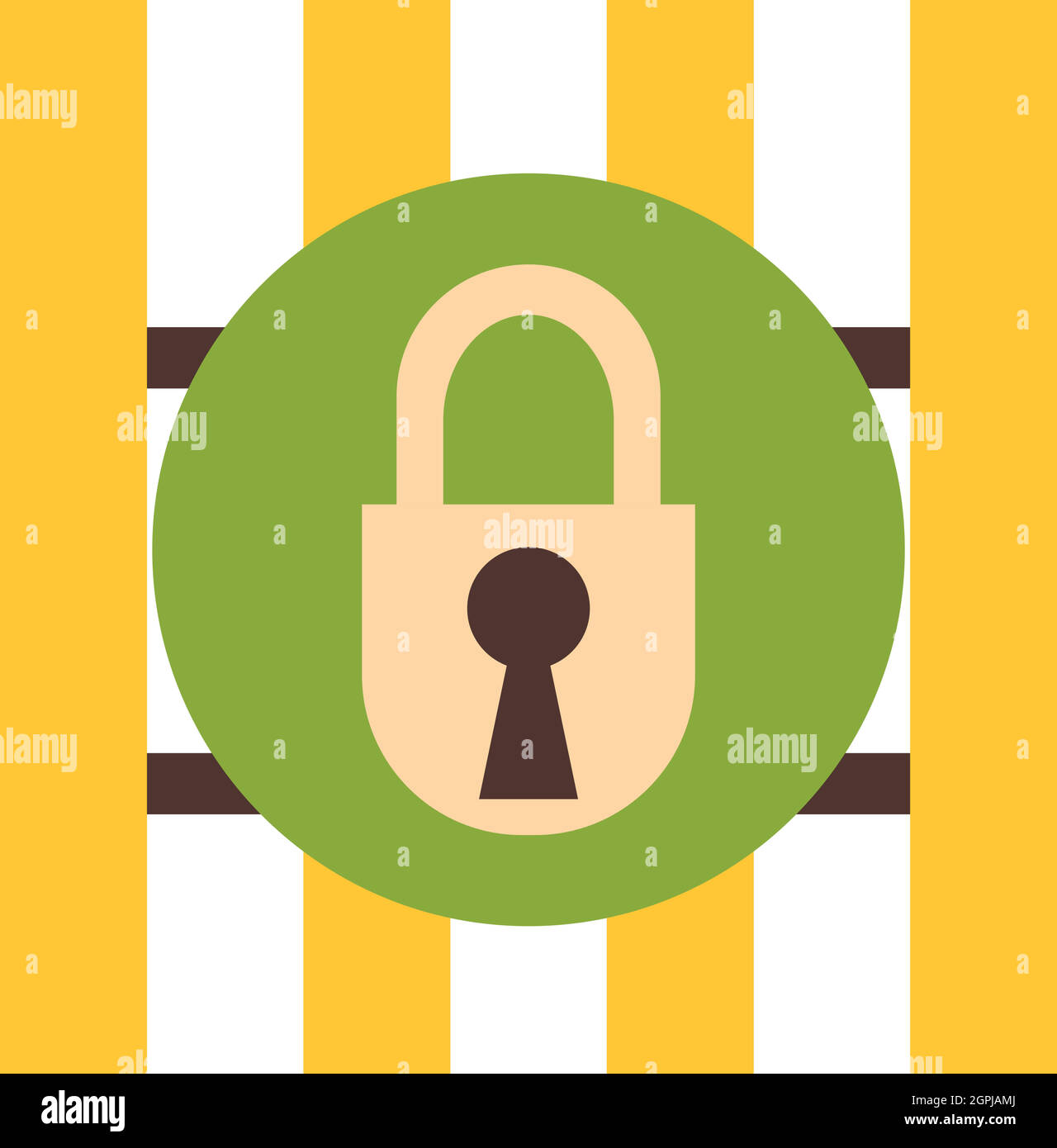 Des barres de fer avec porte cadenas, style plat Illustration de Vecteur