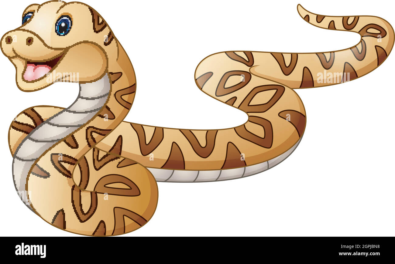 Illustration vectorielle d'un dessin animé mignon serpent Illustration de Vecteur