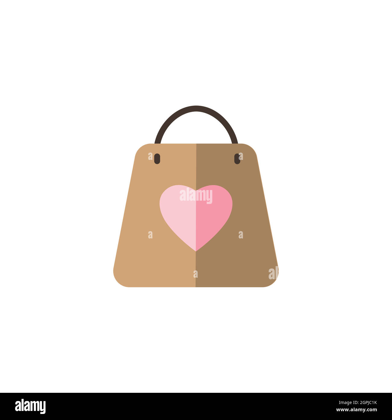 Shopping bag shape heart icon Banque d'images vectorielles - Alamy