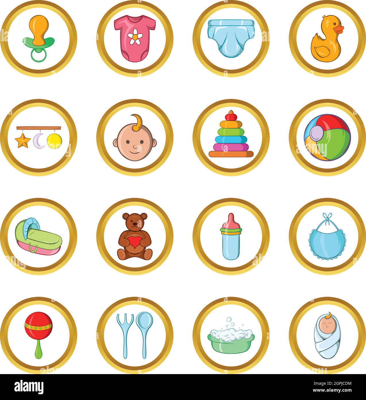 Vector set bébé, style cartoon Illustration de Vecteur