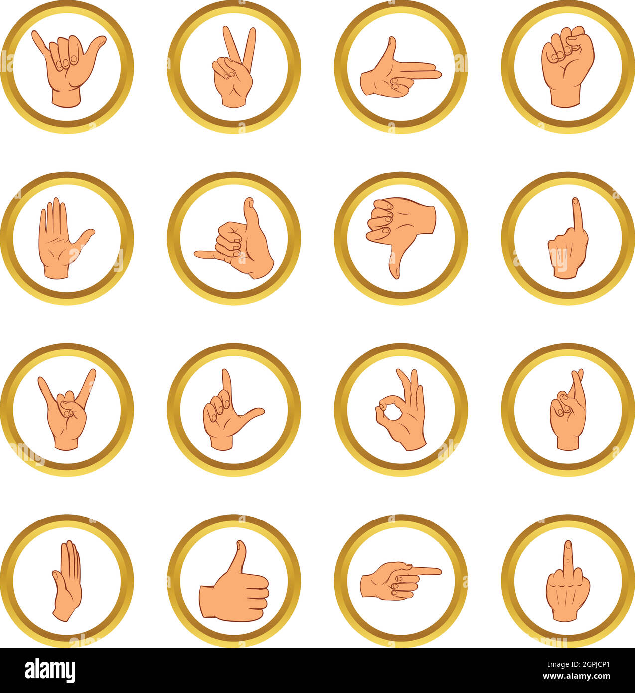 Vector set main, style cartoon Illustration de Vecteur