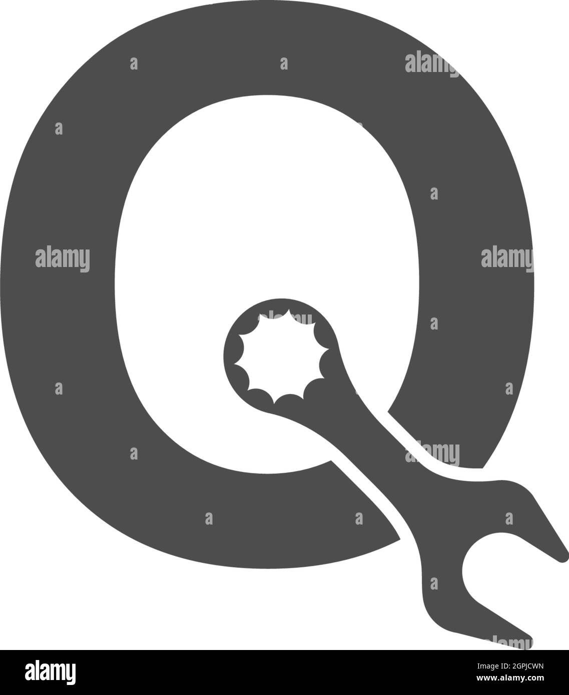 Icône de logo lettre Q avec vecteur de clé Illustration de Vecteur