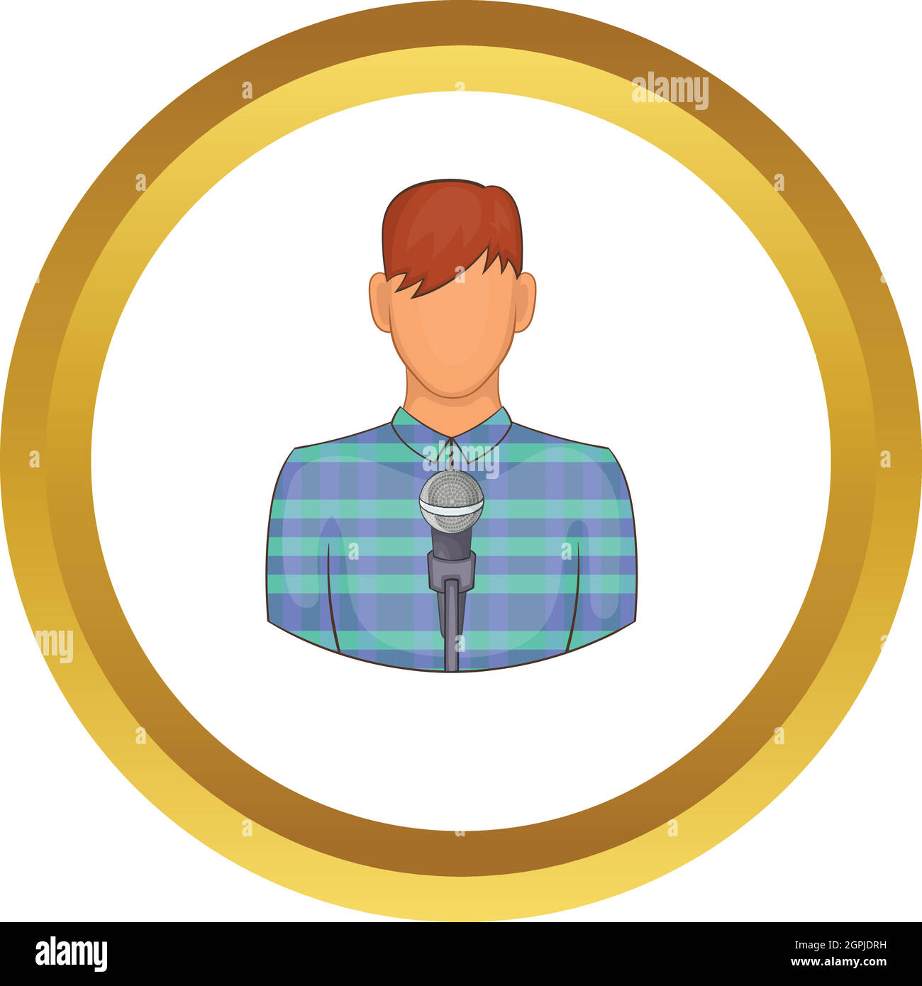 Jeune homme avec microphone icône vecteur Illustration de Vecteur