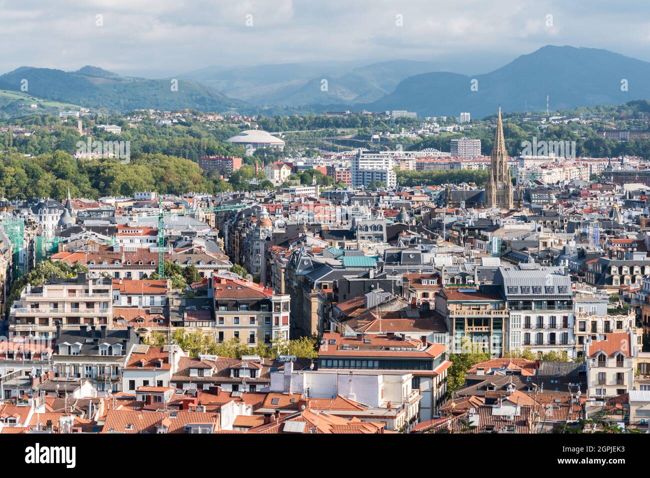 Vue panoramique sur le centre-ville de Saint-Sébastien, dans le pays Basque Banque D'Images