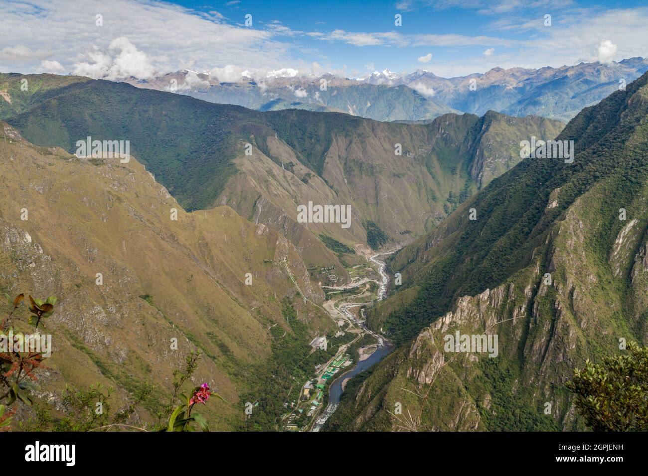 Centrale hydroélectrique dans la vallée de la rivière Urubamba, Pérou Banque D'Images