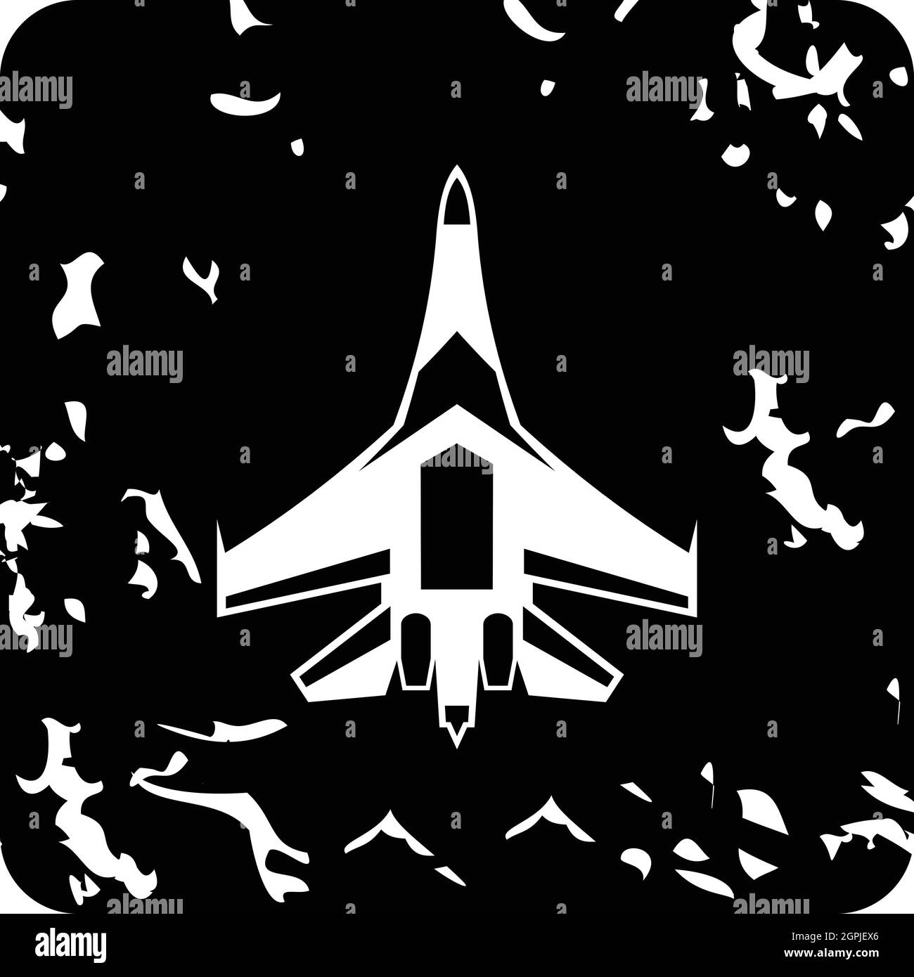 Avion militaire rapide, l'icône grunge style Illustration de Vecteur