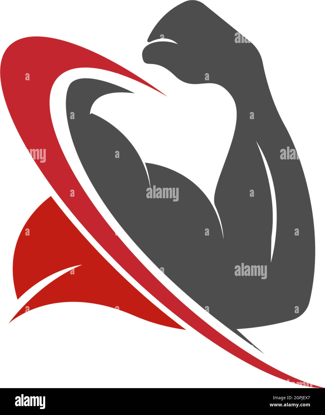 Modèle d'illustration vectoriel de conception de logo d'icône de bras de muscle Illustration de Vecteur