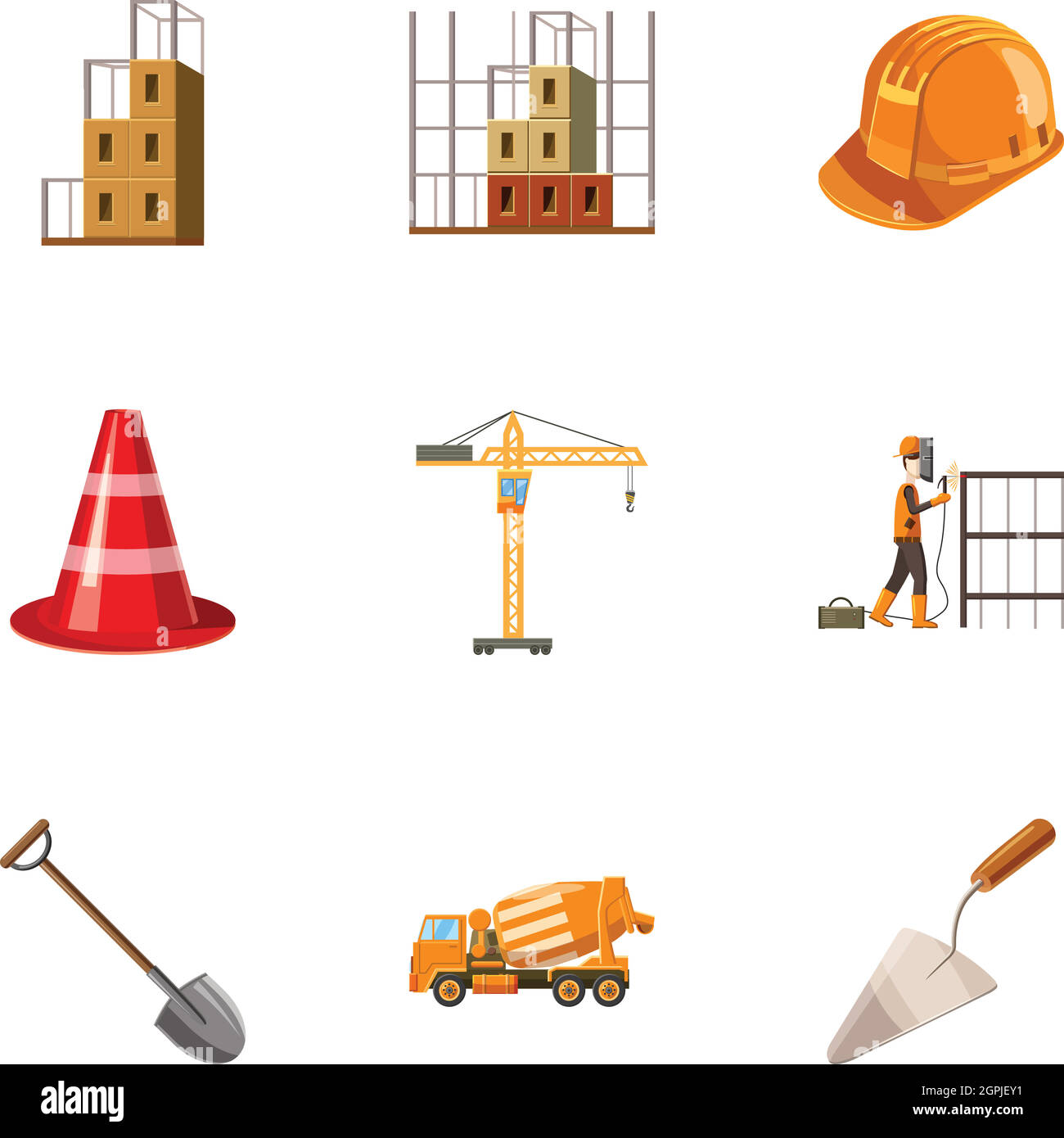 Kit de construction, style cartoon Illustration de Vecteur