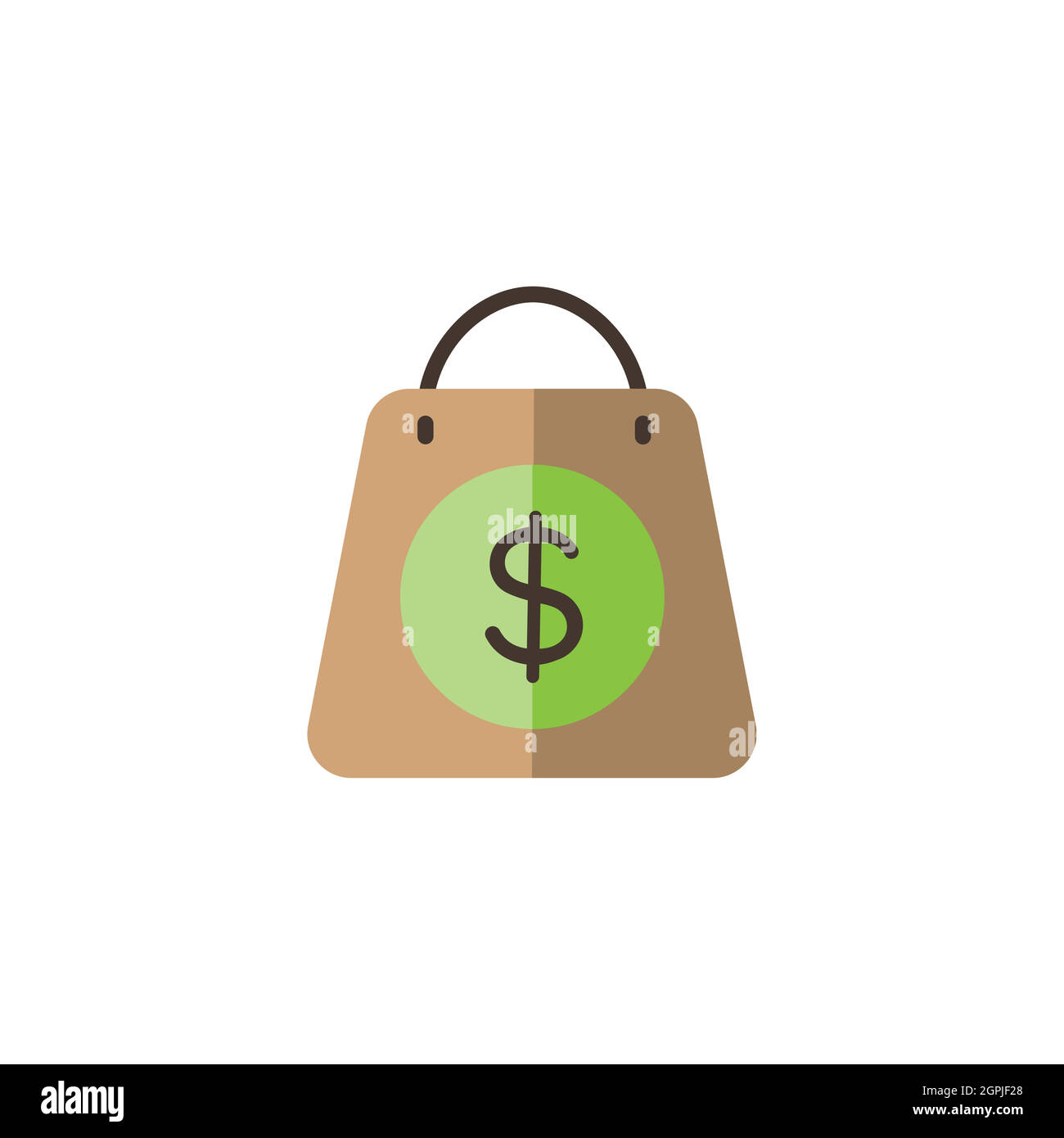 Sac à provisions. Dollar. Icône de couleur plate. Illustration de vecteur commercial Illustration de Vecteur