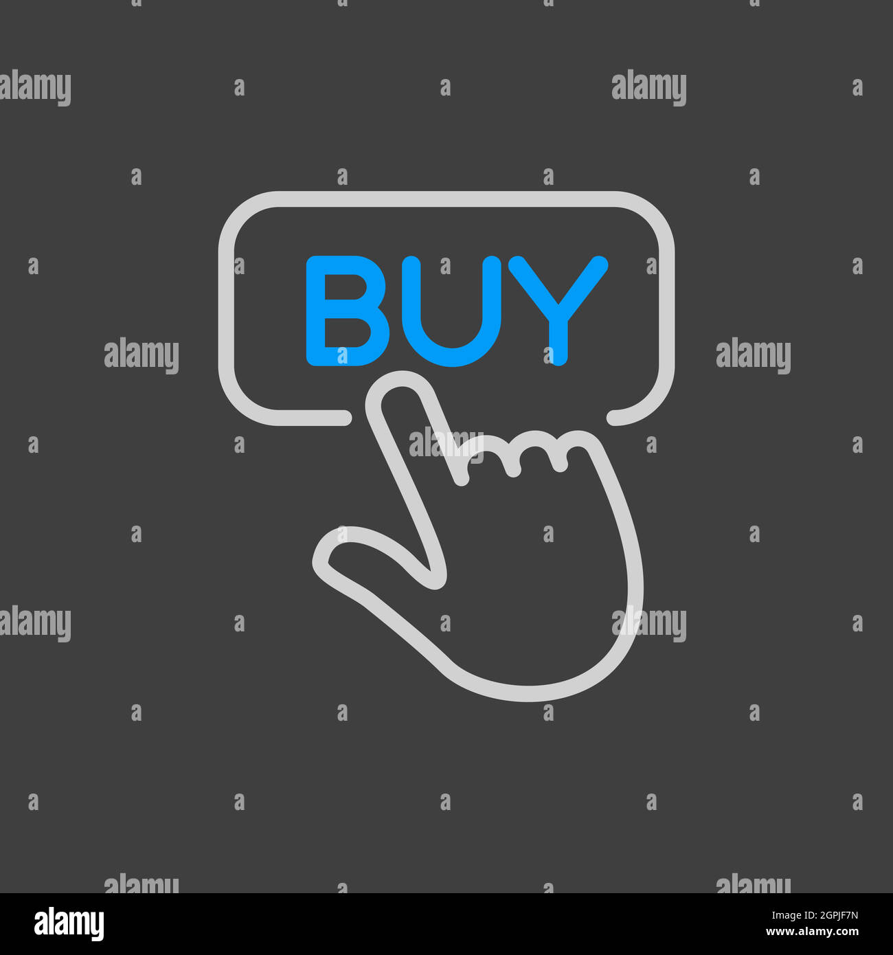 Un doigt pointant vers l'icône du signe d'achat Illustration de Vecteur