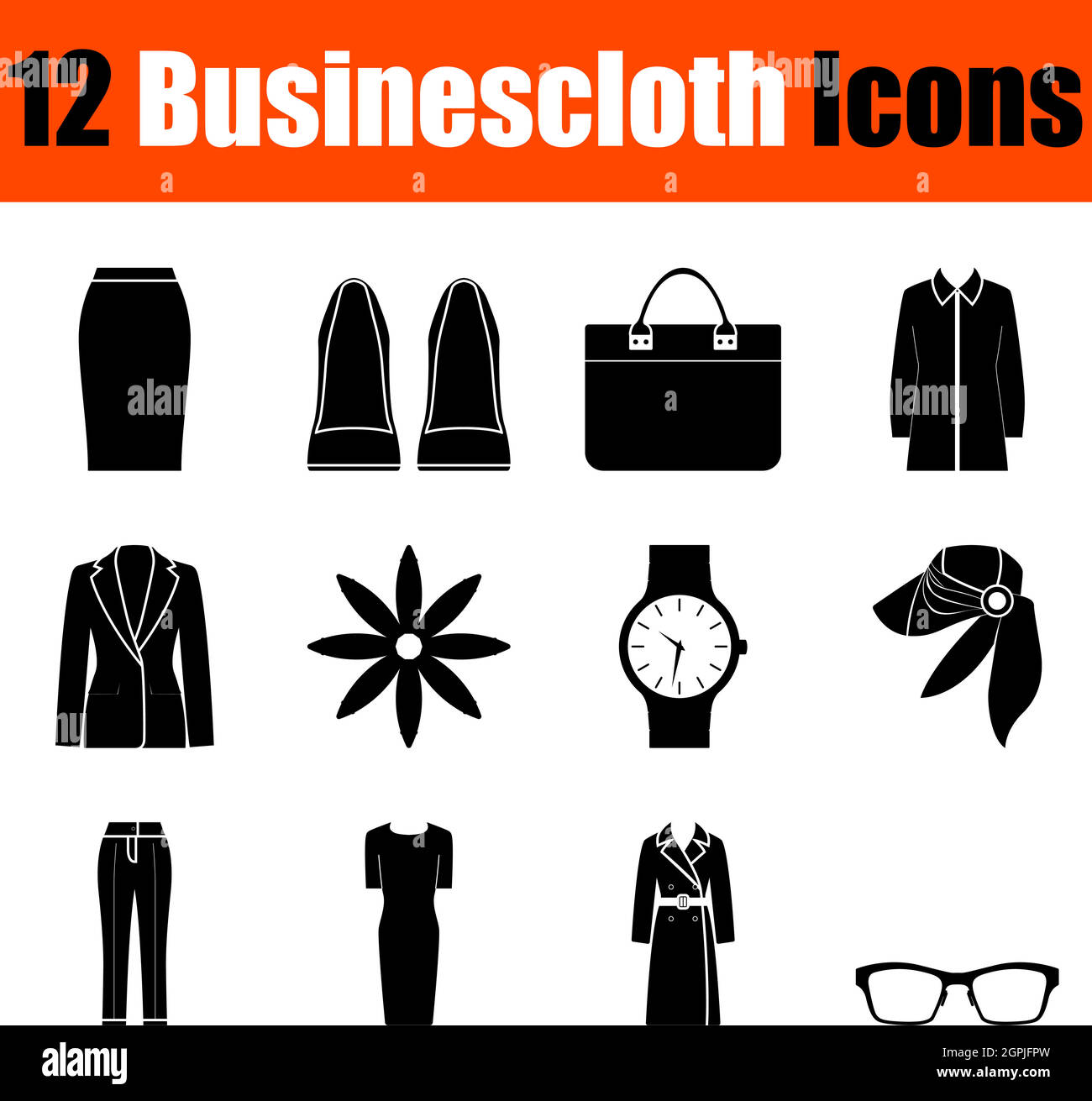 Ensemble d'icônes BusinesCloth Illustration de Vecteur
