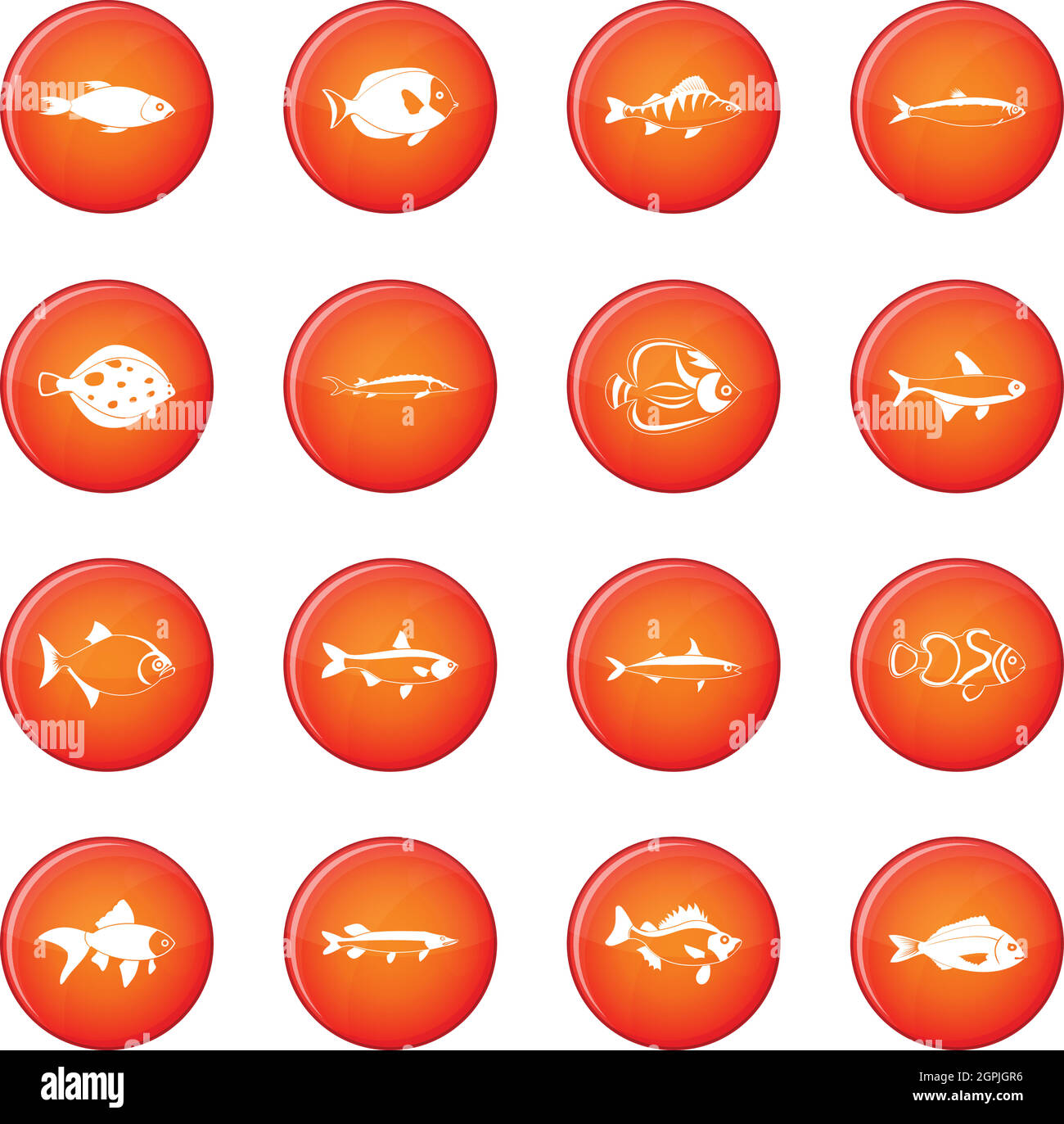 Ensemble de vecteurs d'icônes de poisson Illustration de Vecteur
