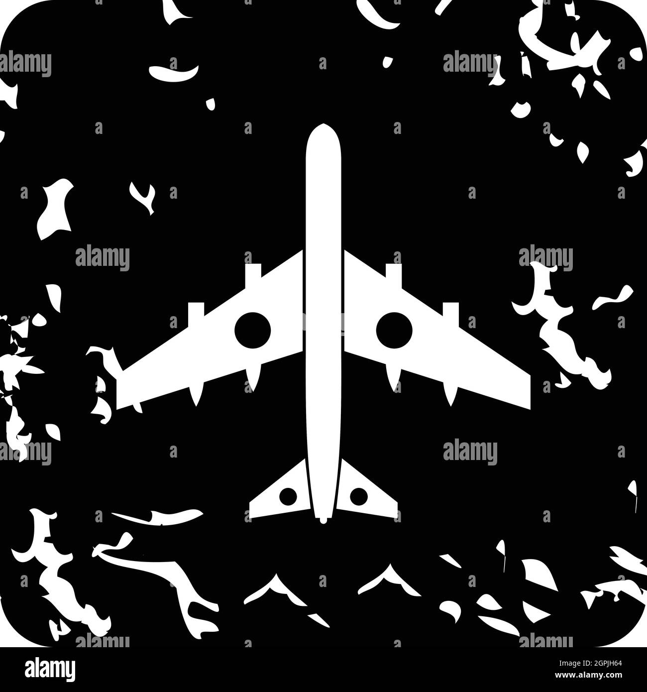 Les avions militaires avec des missiles, l'icône grunge style Illustration de Vecteur