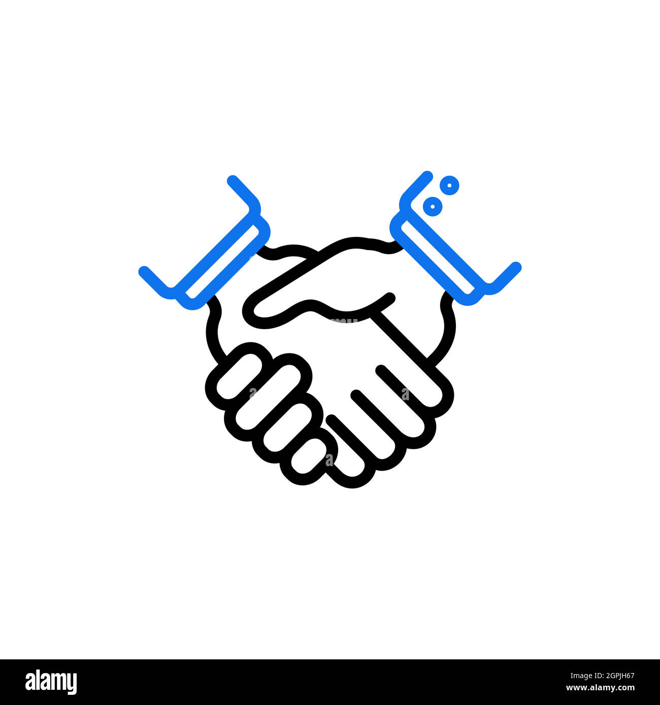 Poignée de main d'entreprise, icône de contrat Illustration de Vecteur