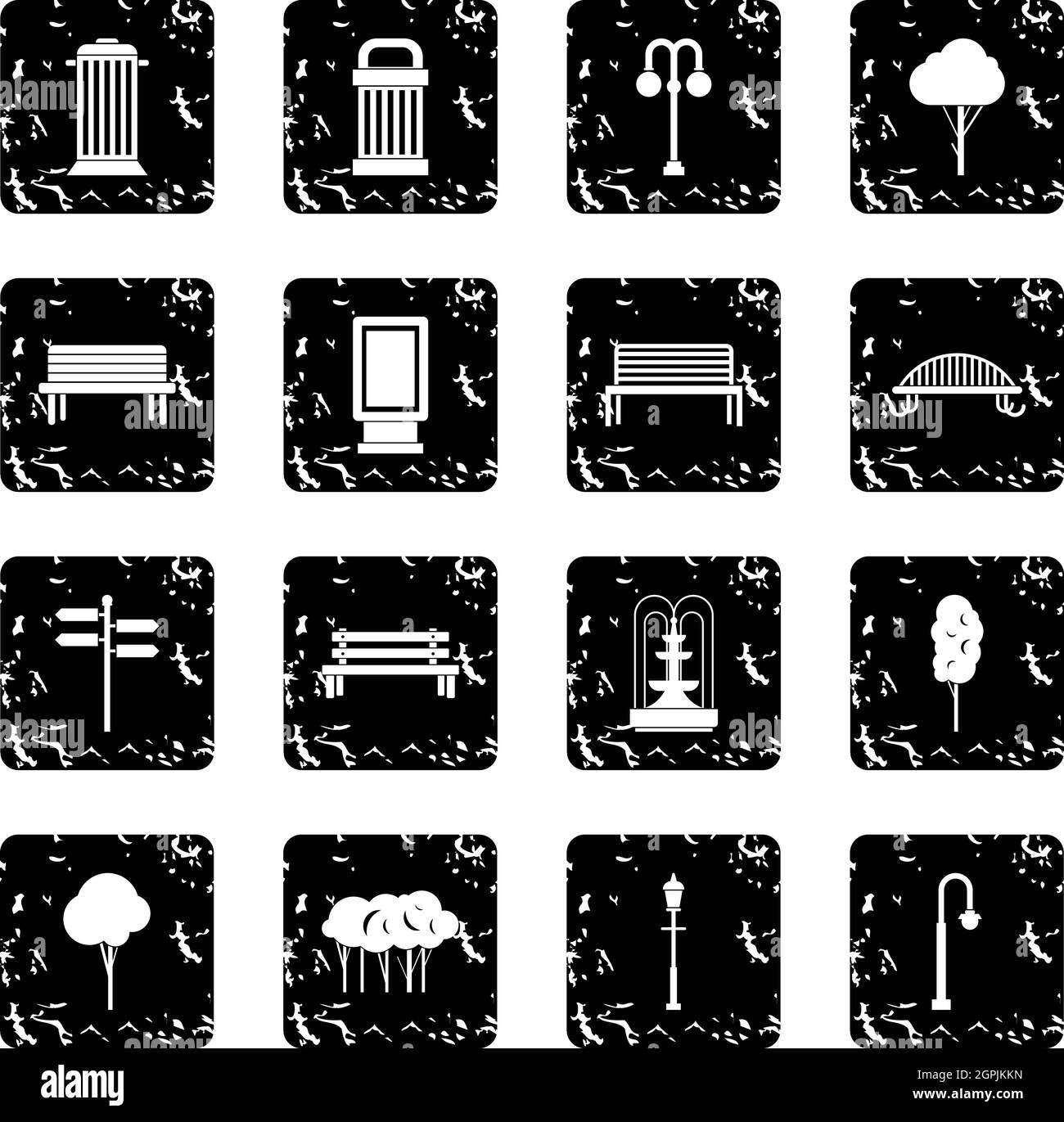 Jeu de parc icônes, grunge style Illustration de Vecteur